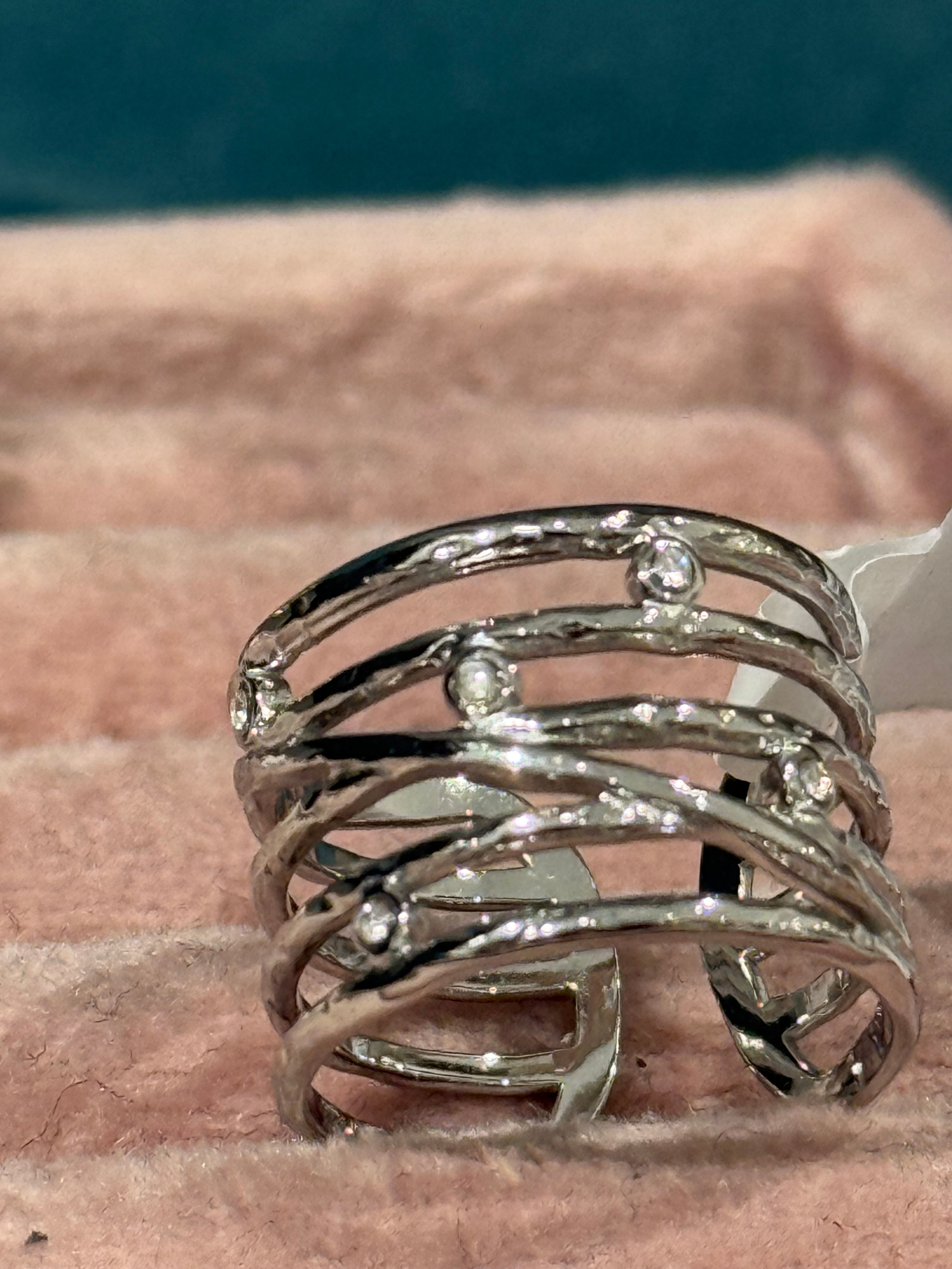 anello intreccio strass