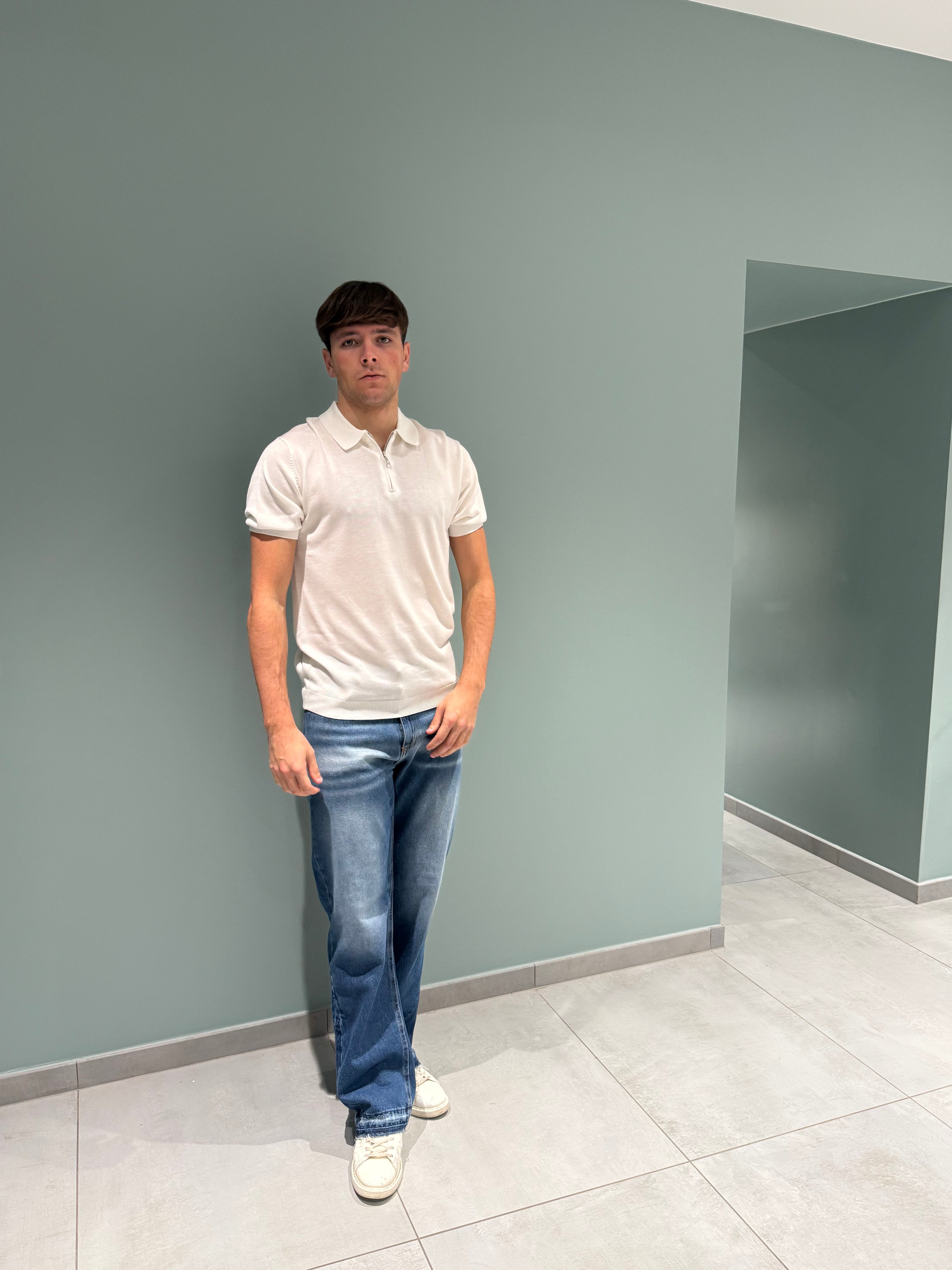 polo mezza manica zip