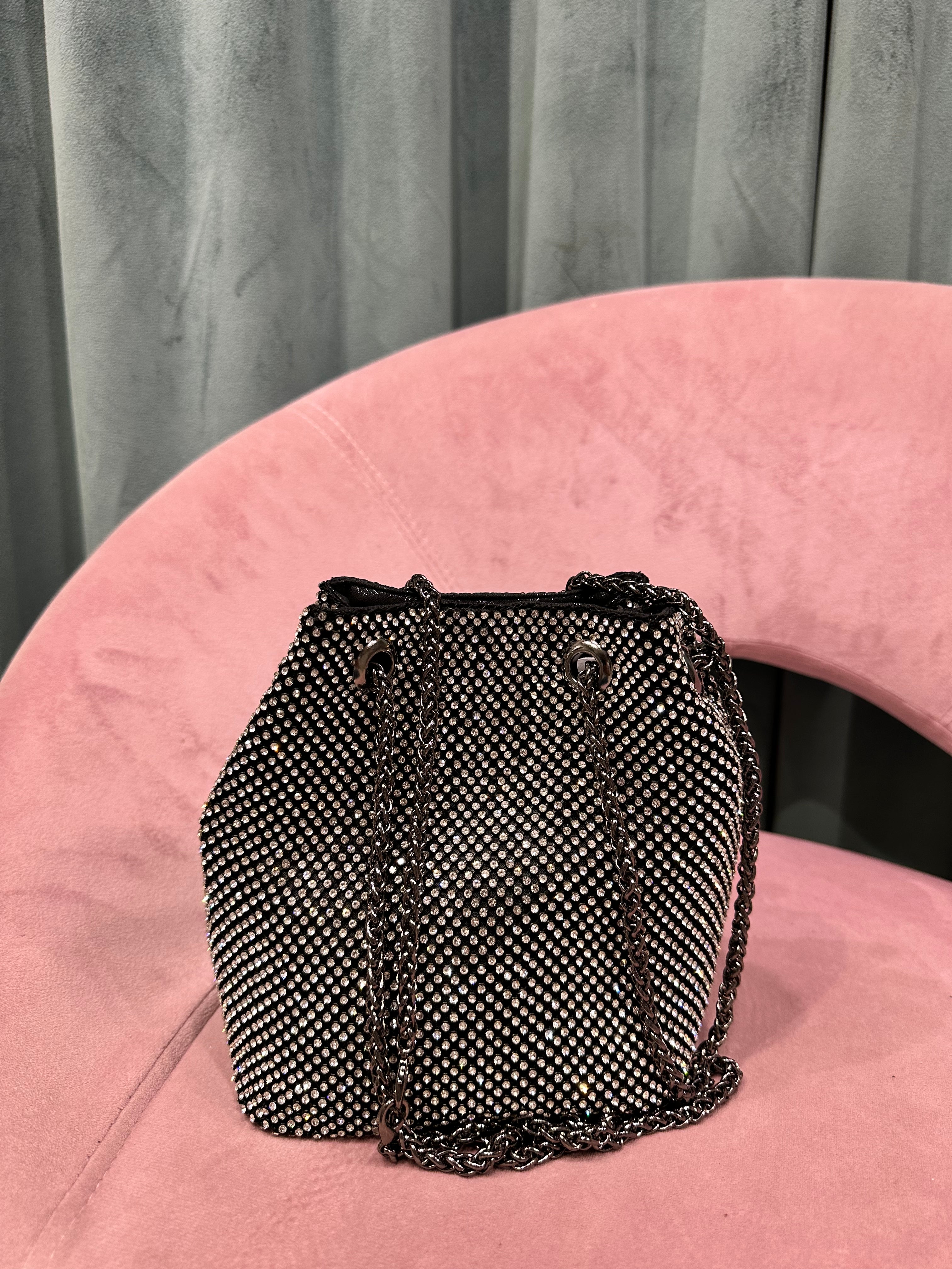 borsa secchiello strass