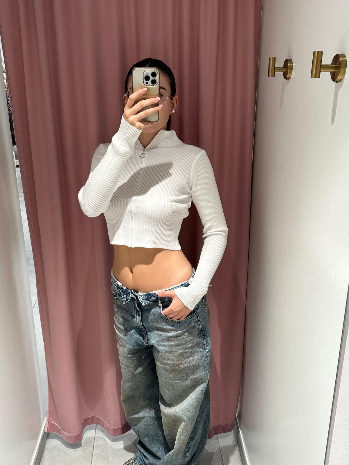 maglioncino crop zip