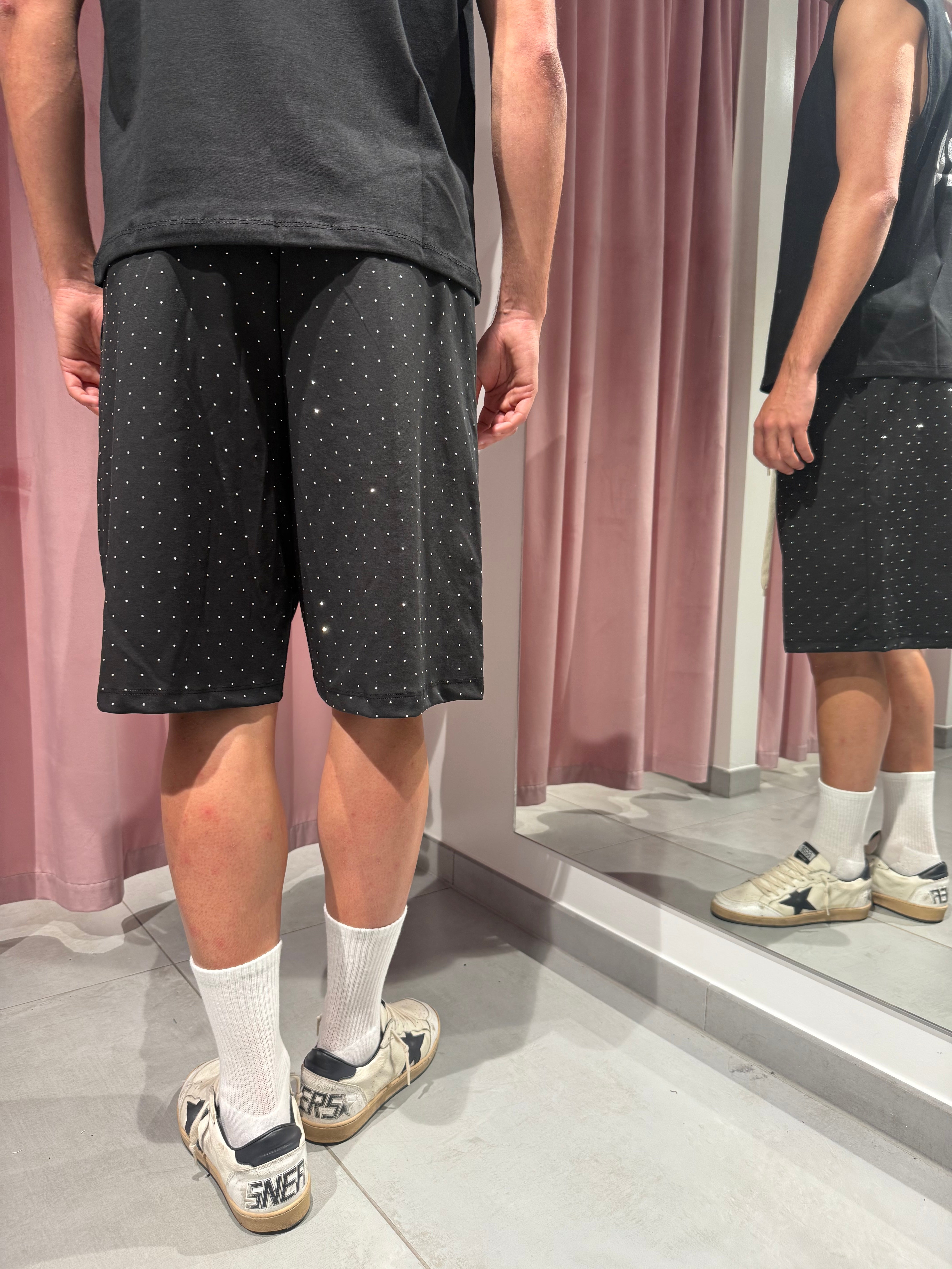 pantaloncini full strass