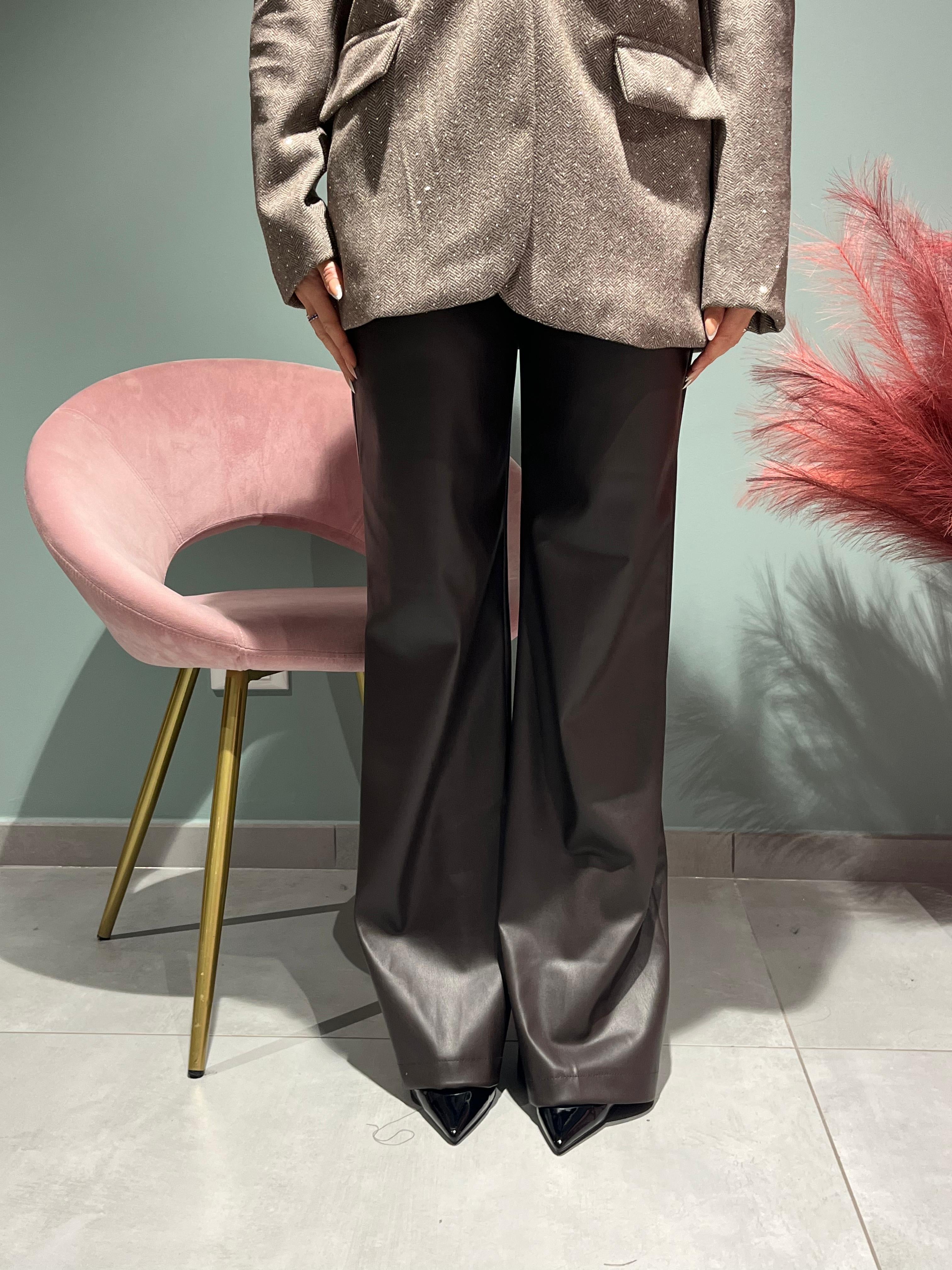 pantaloni pelle nero