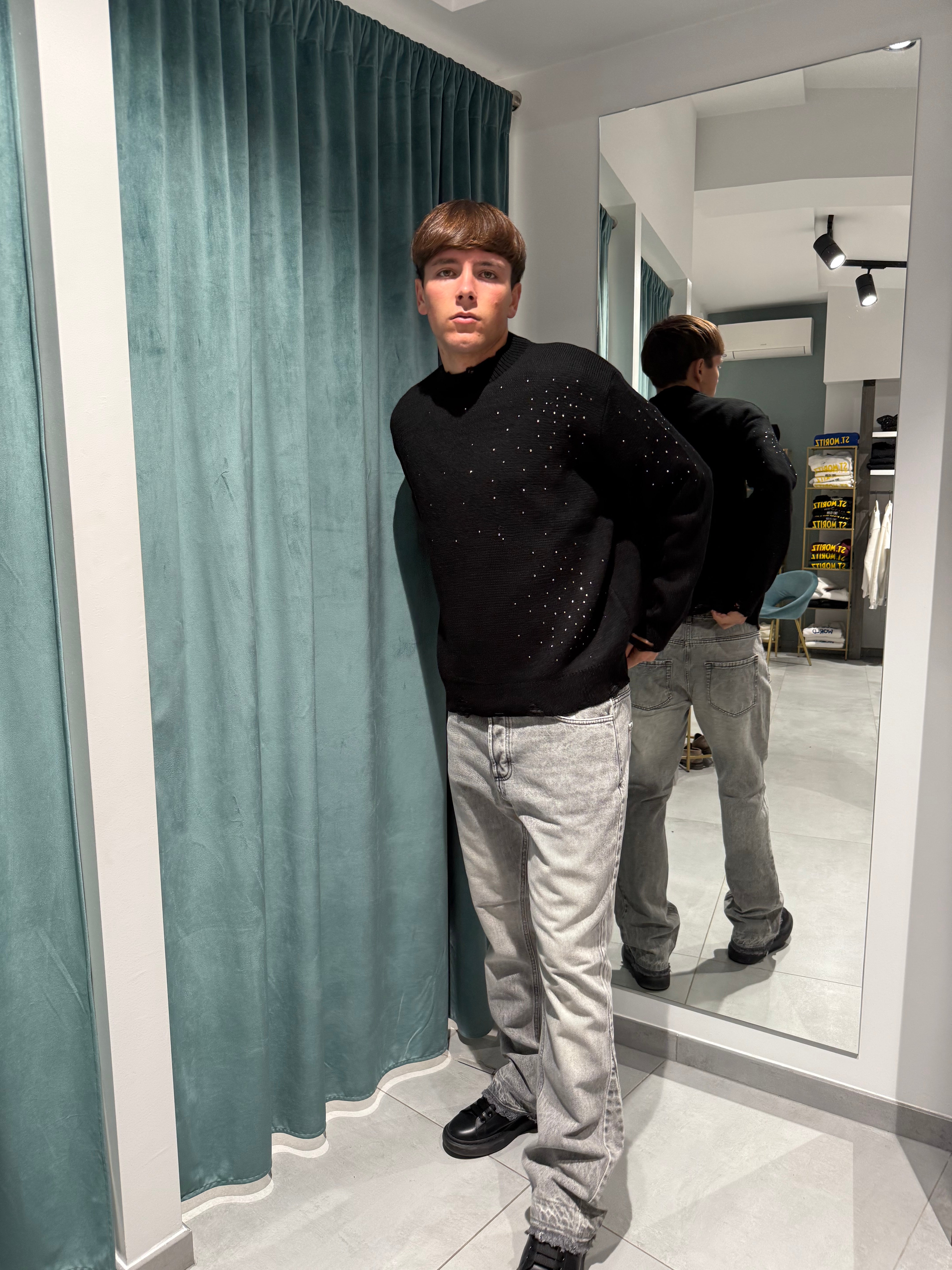 maglione crop diamond