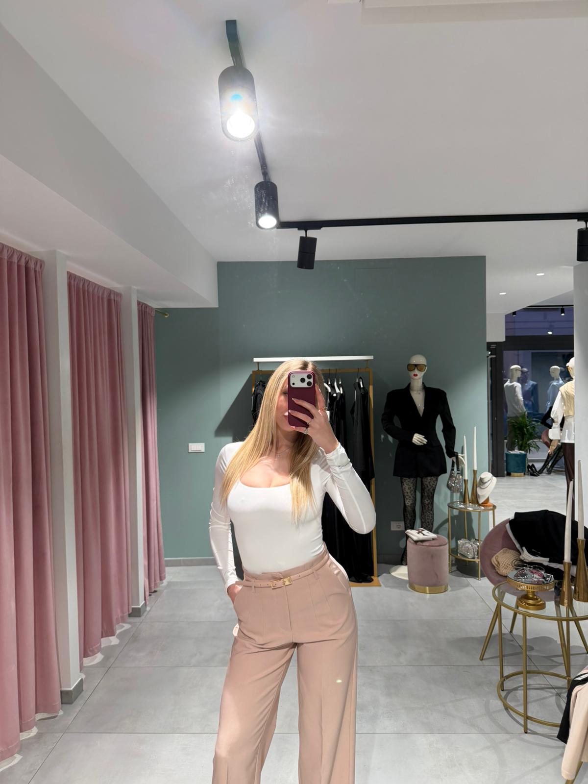 pantalone palazzo con cintura