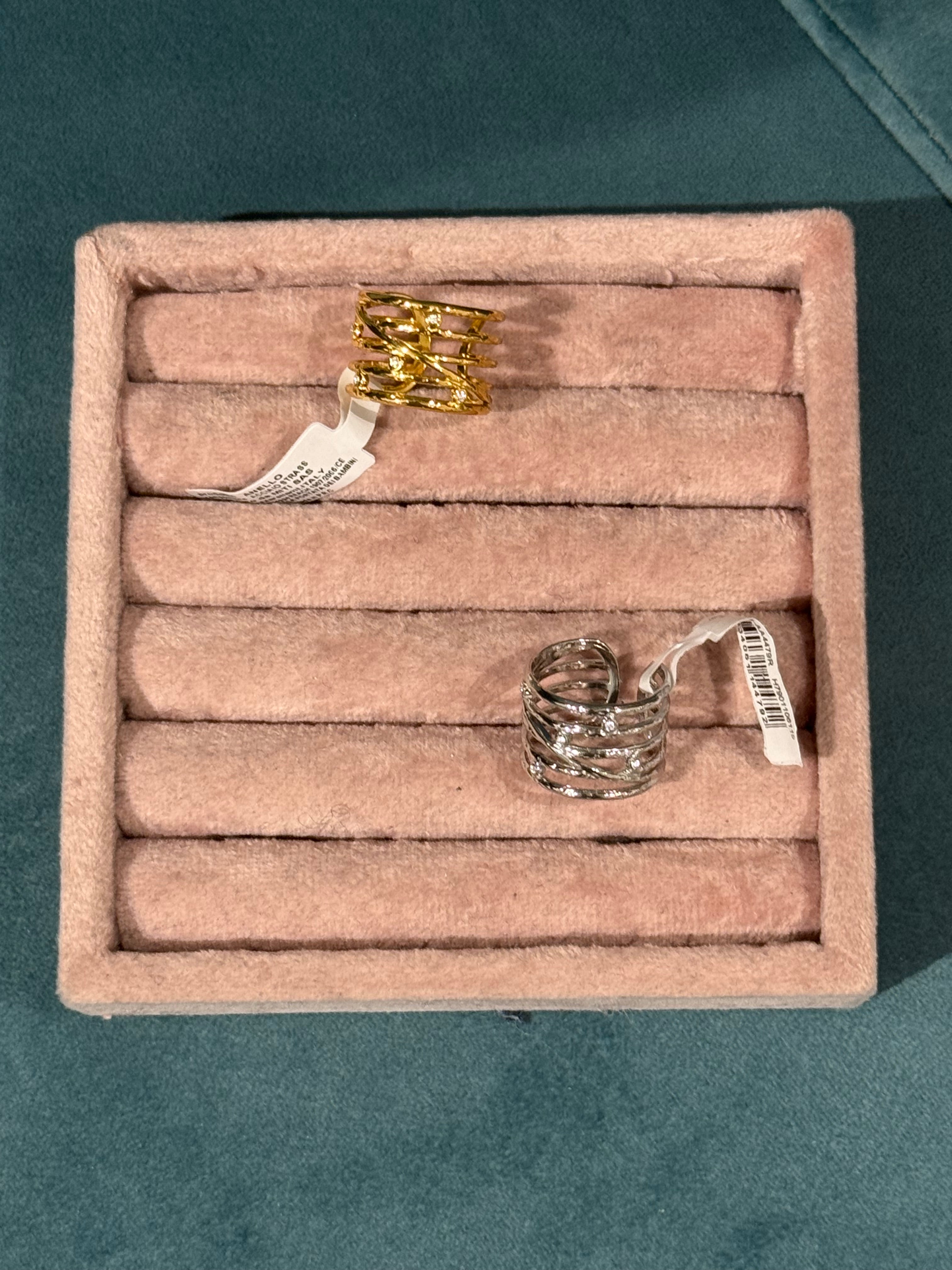 anello intreccio strass