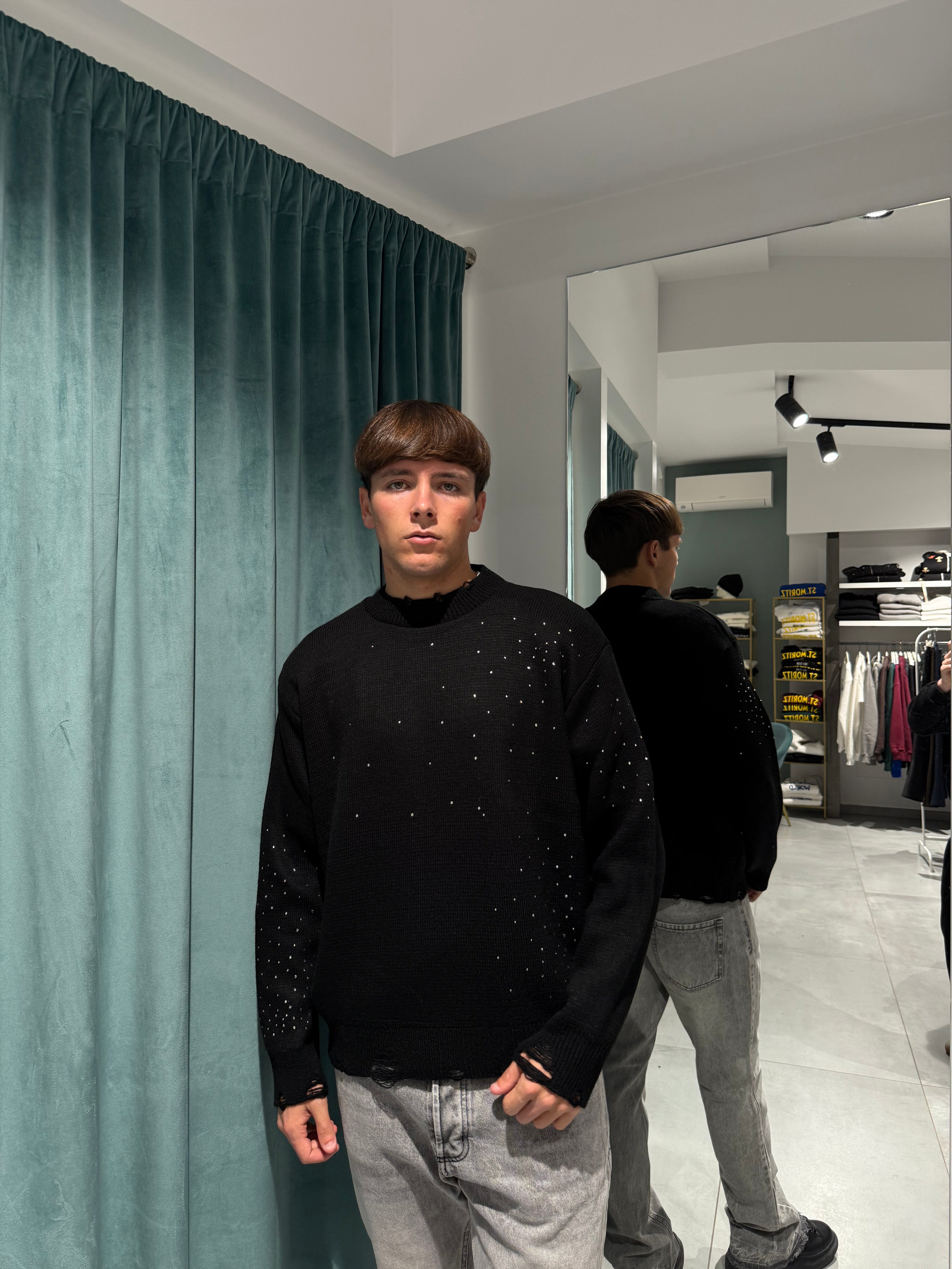 maglione crop diamond