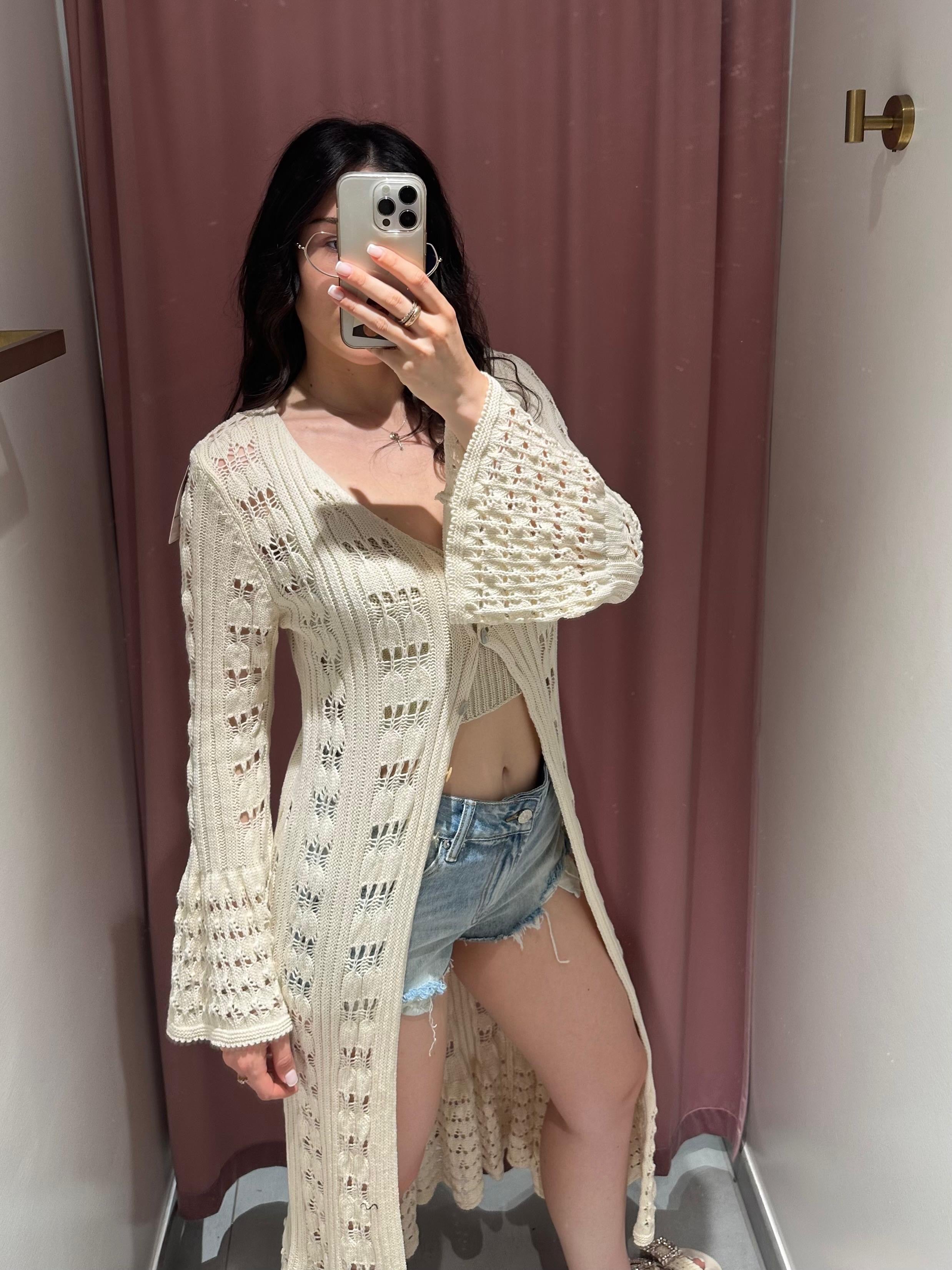 caban maglia traforata