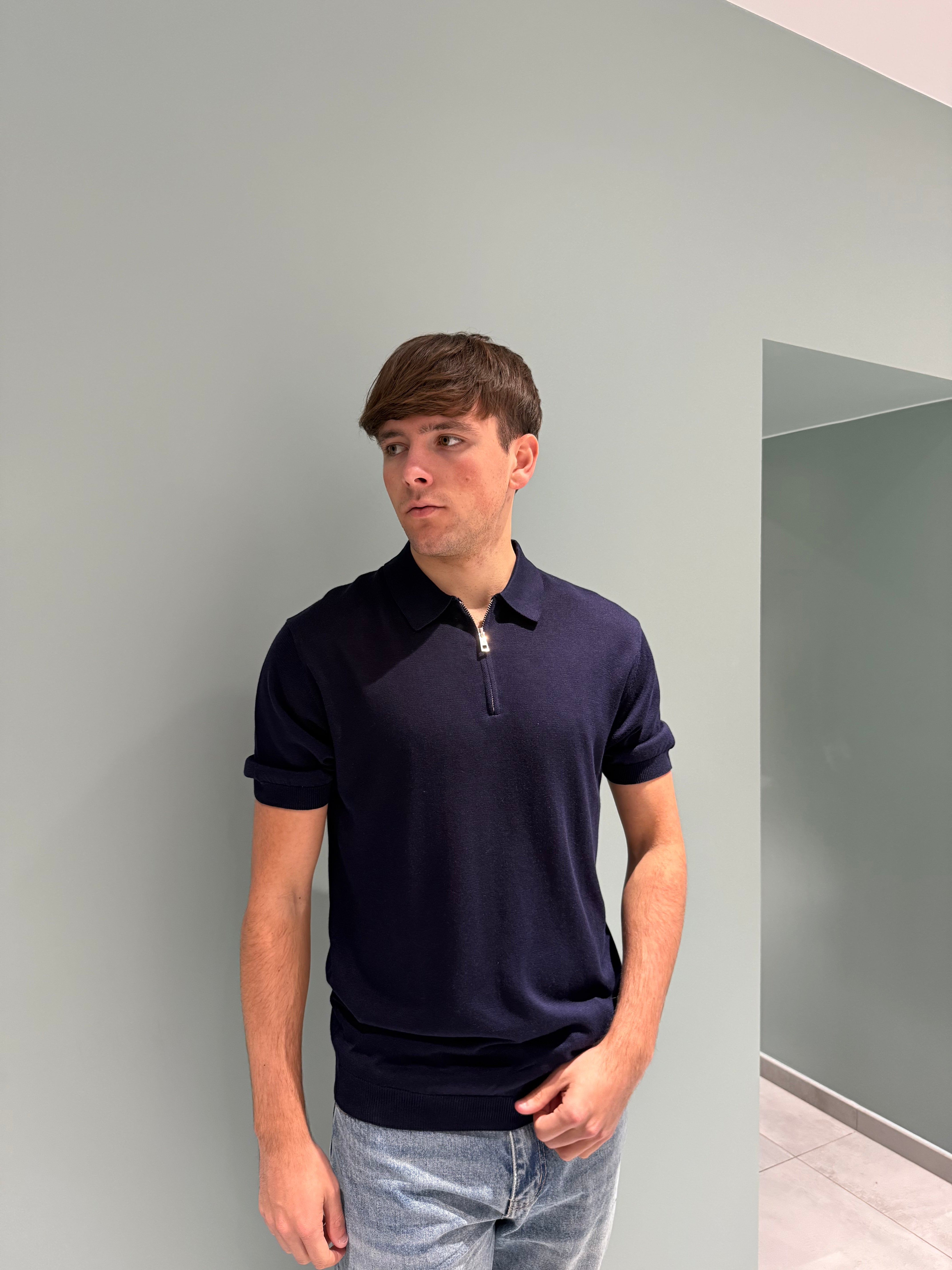 polo mezza manica zip