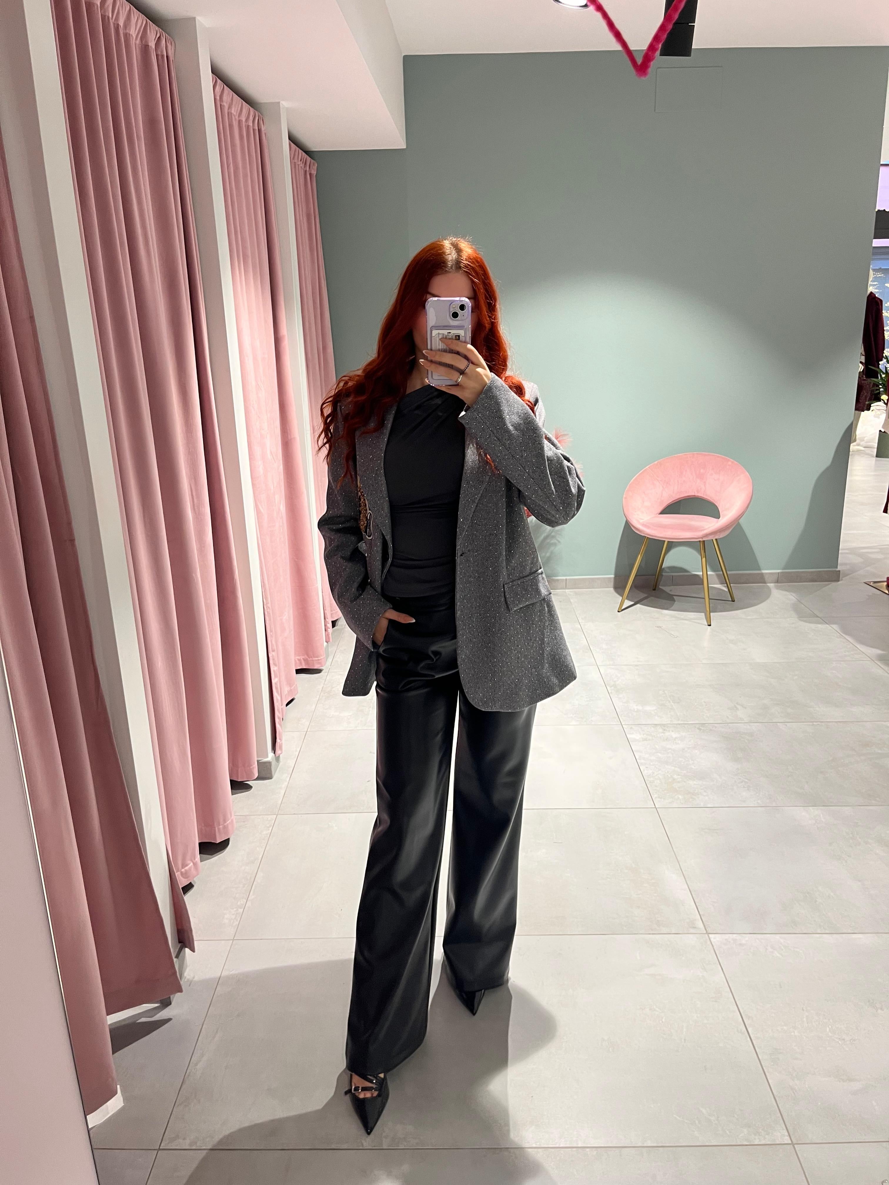 pantaloni pelle nero