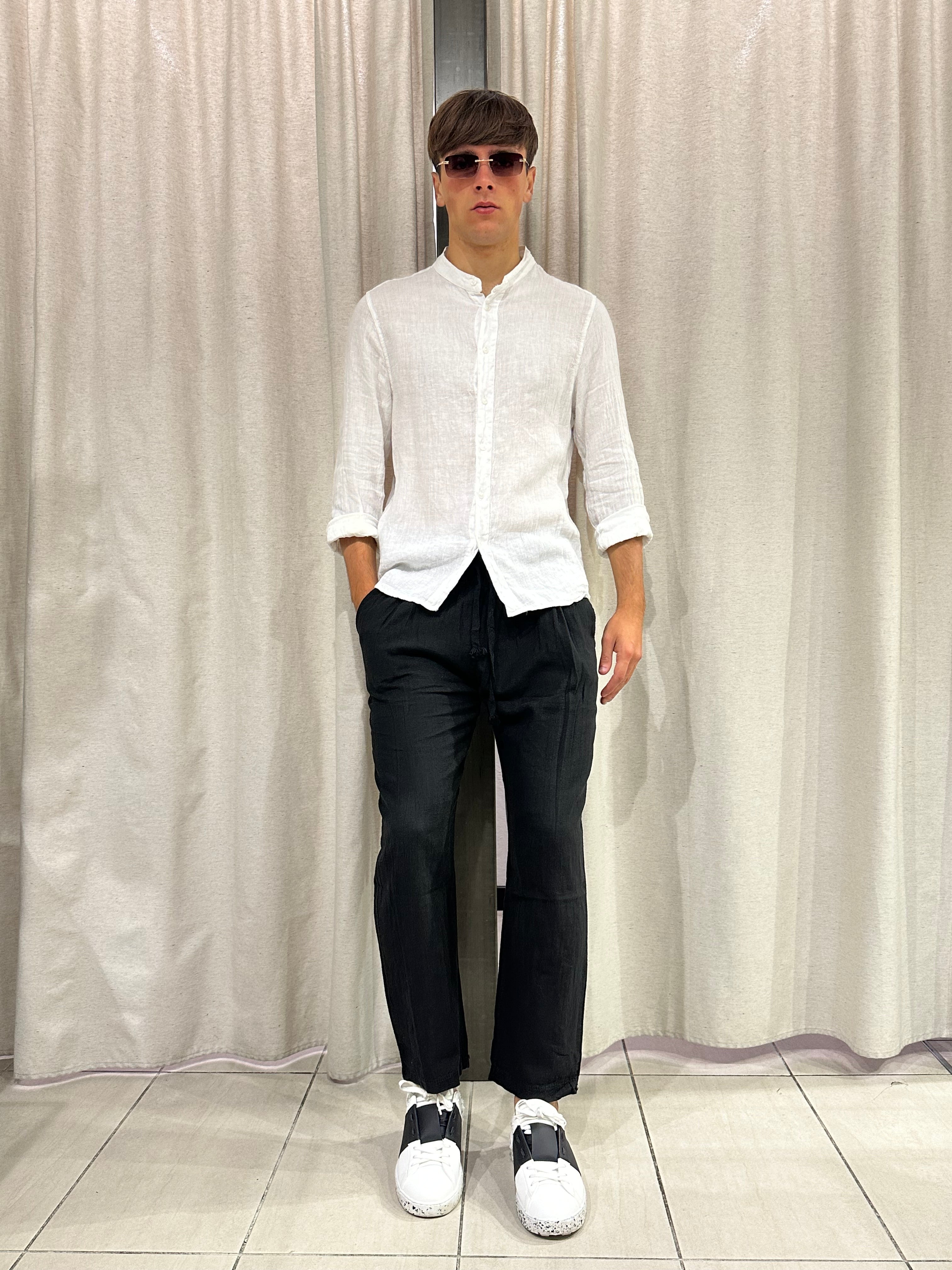 camicia coreana lino