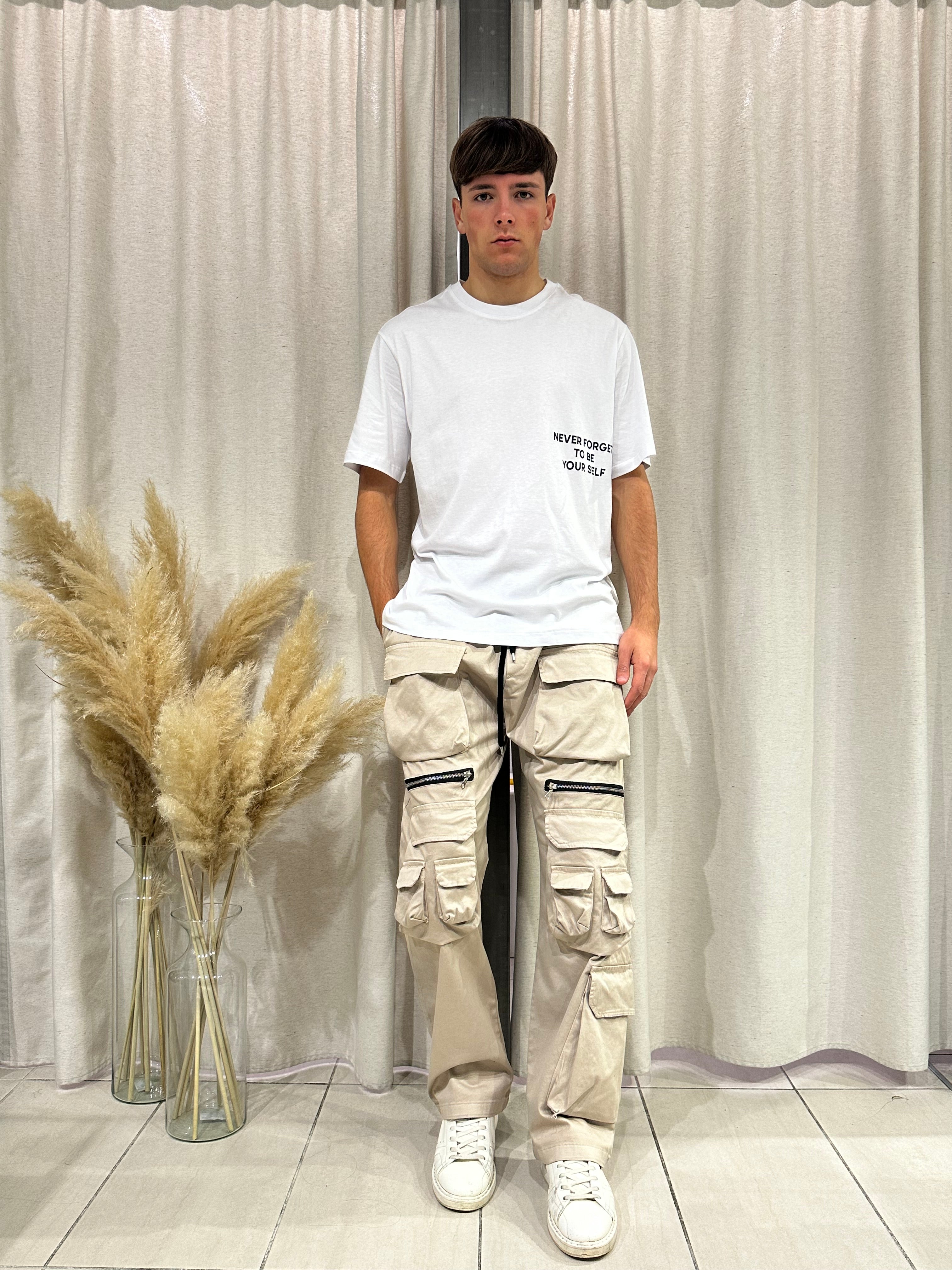 pantaloni cargo zip