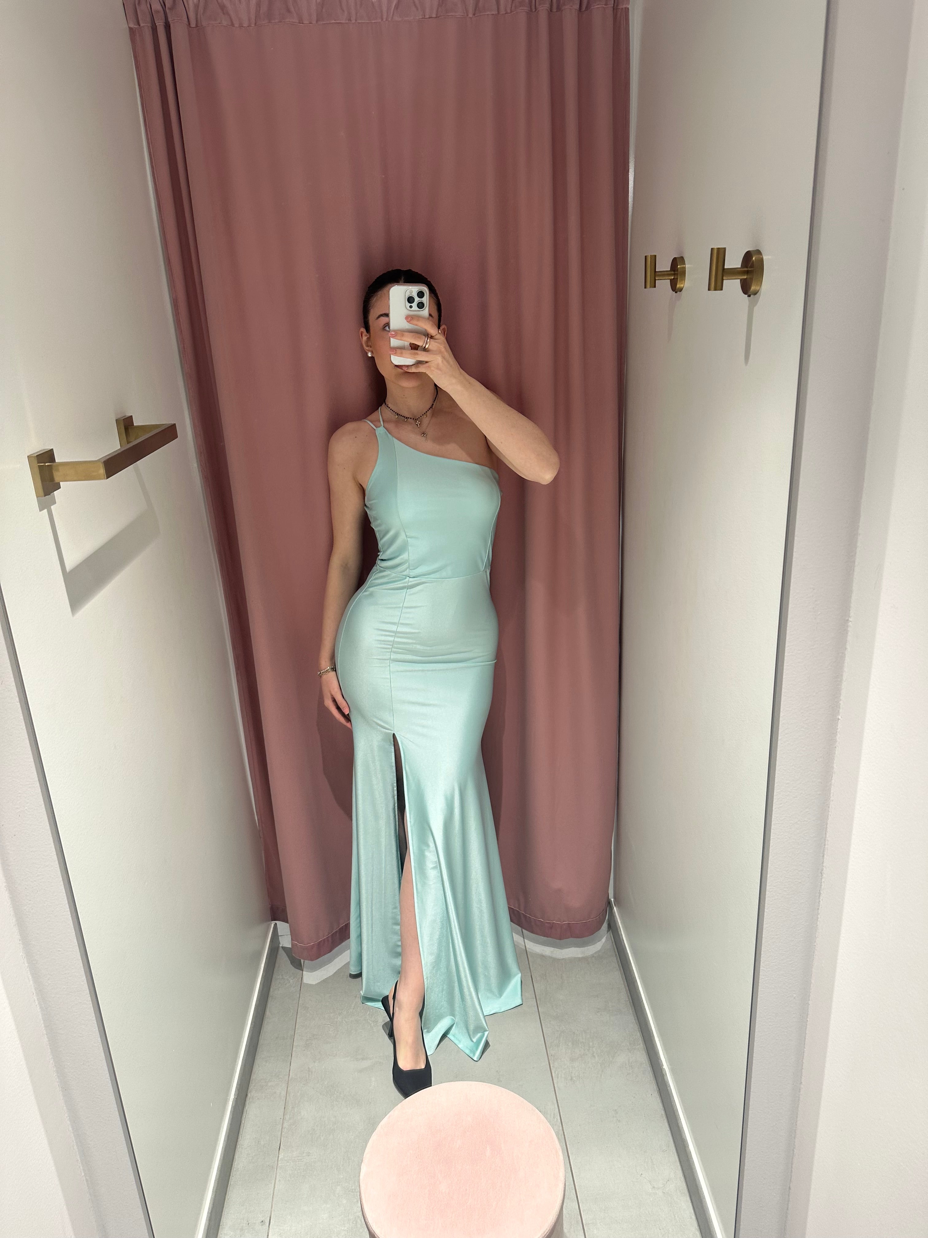 abito lungo monospalla