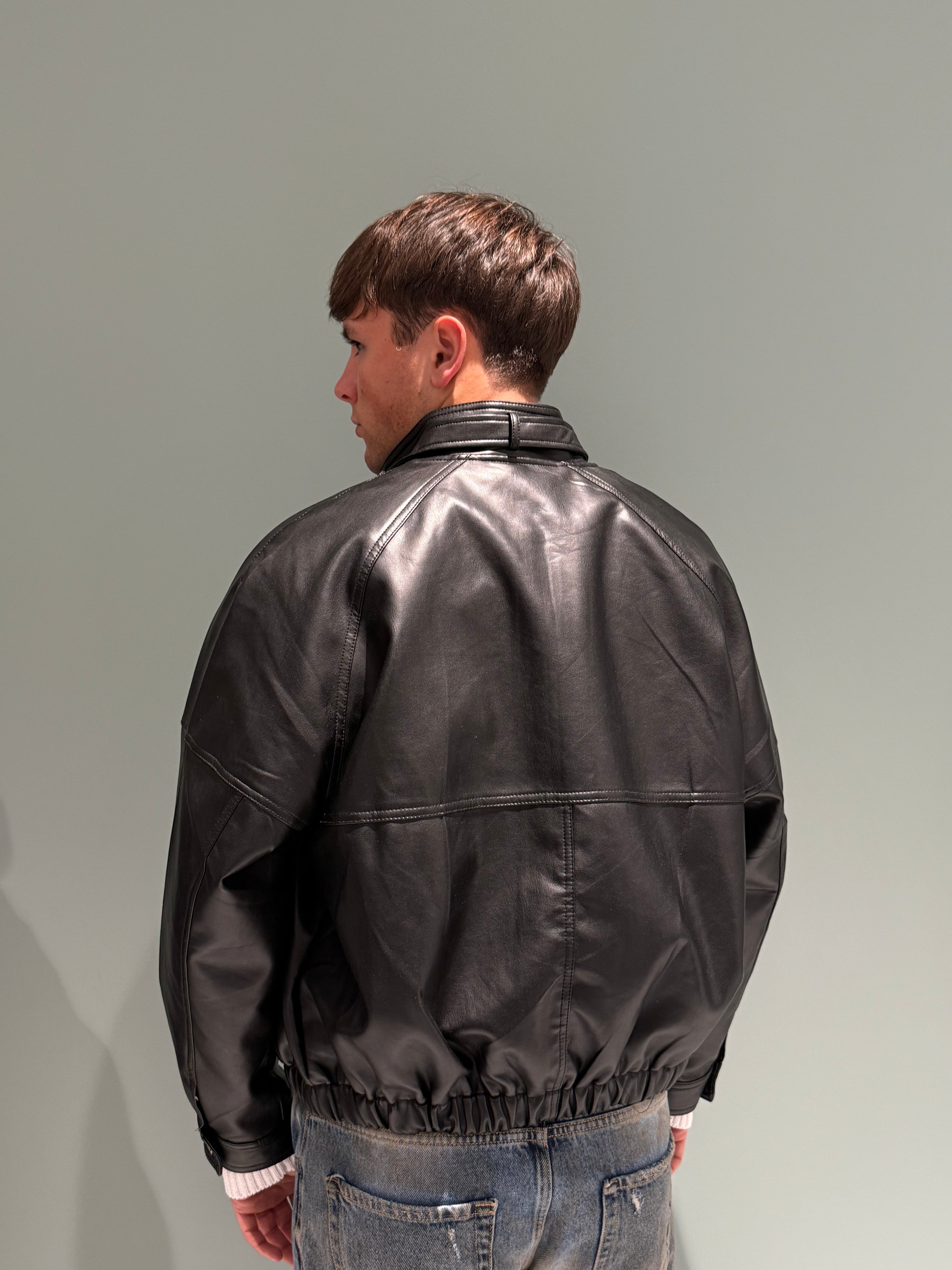 giacchino crop ecopelle