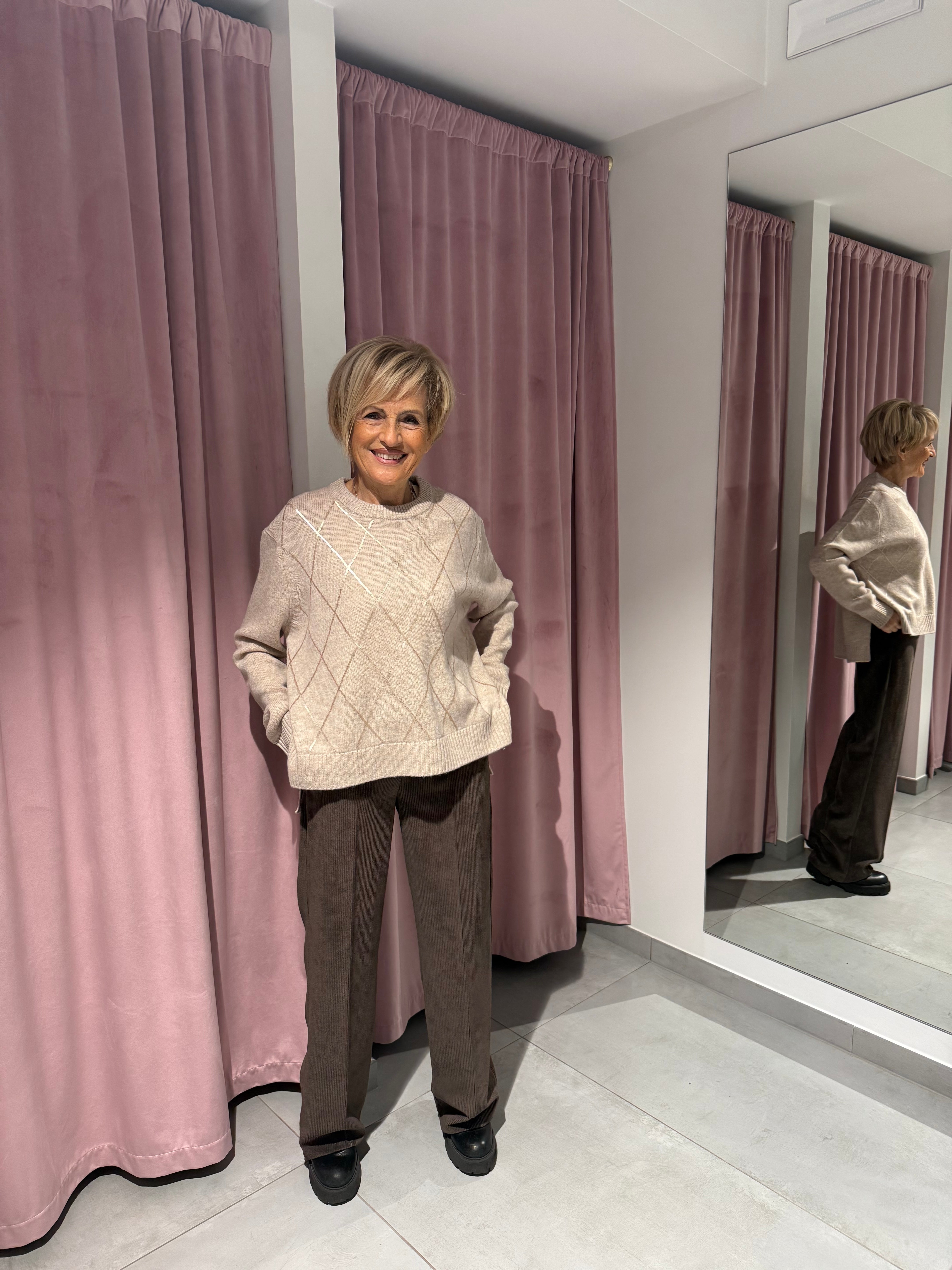 maglione rombi 100% lana