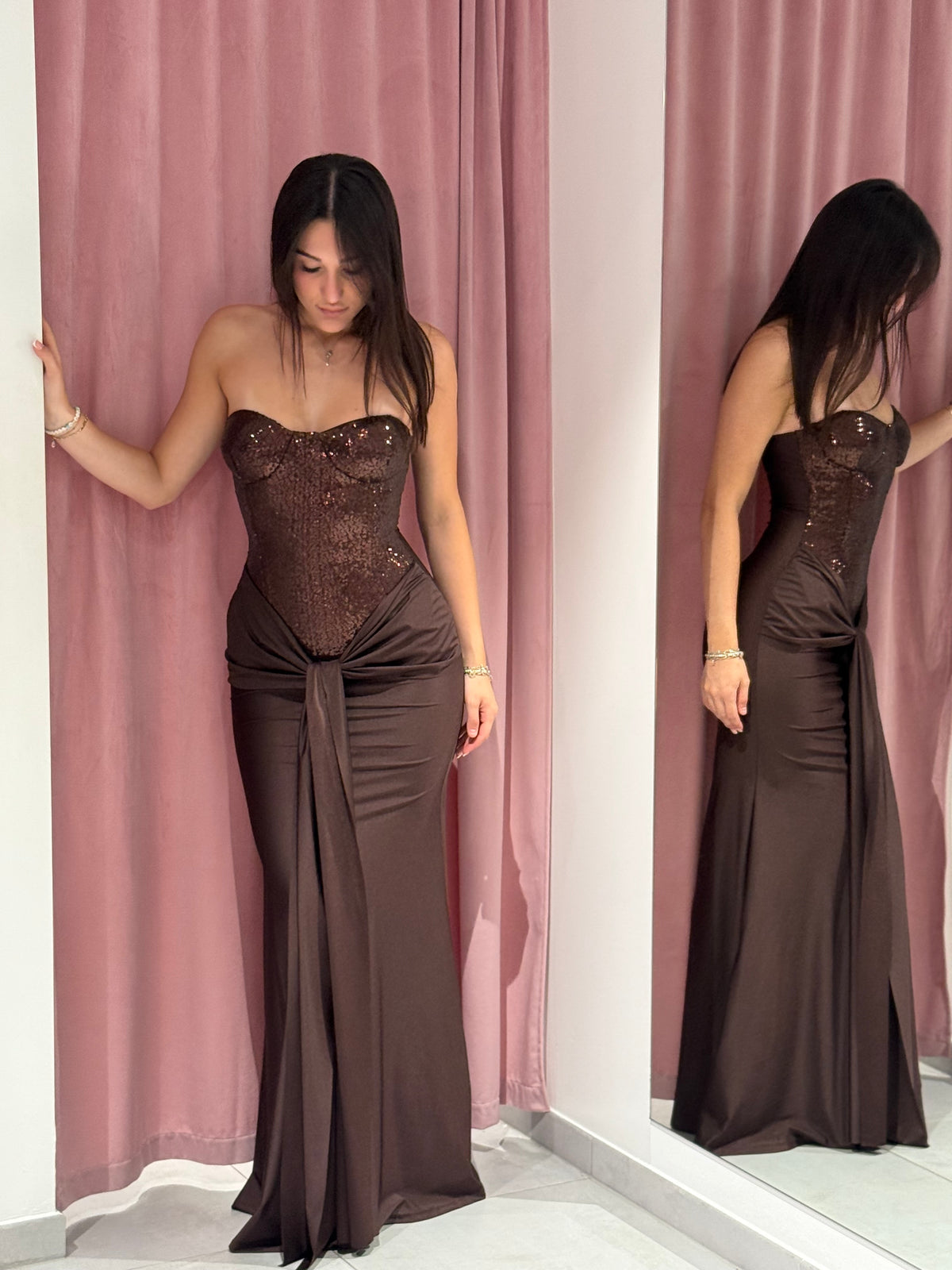 abito elegante paillettes
