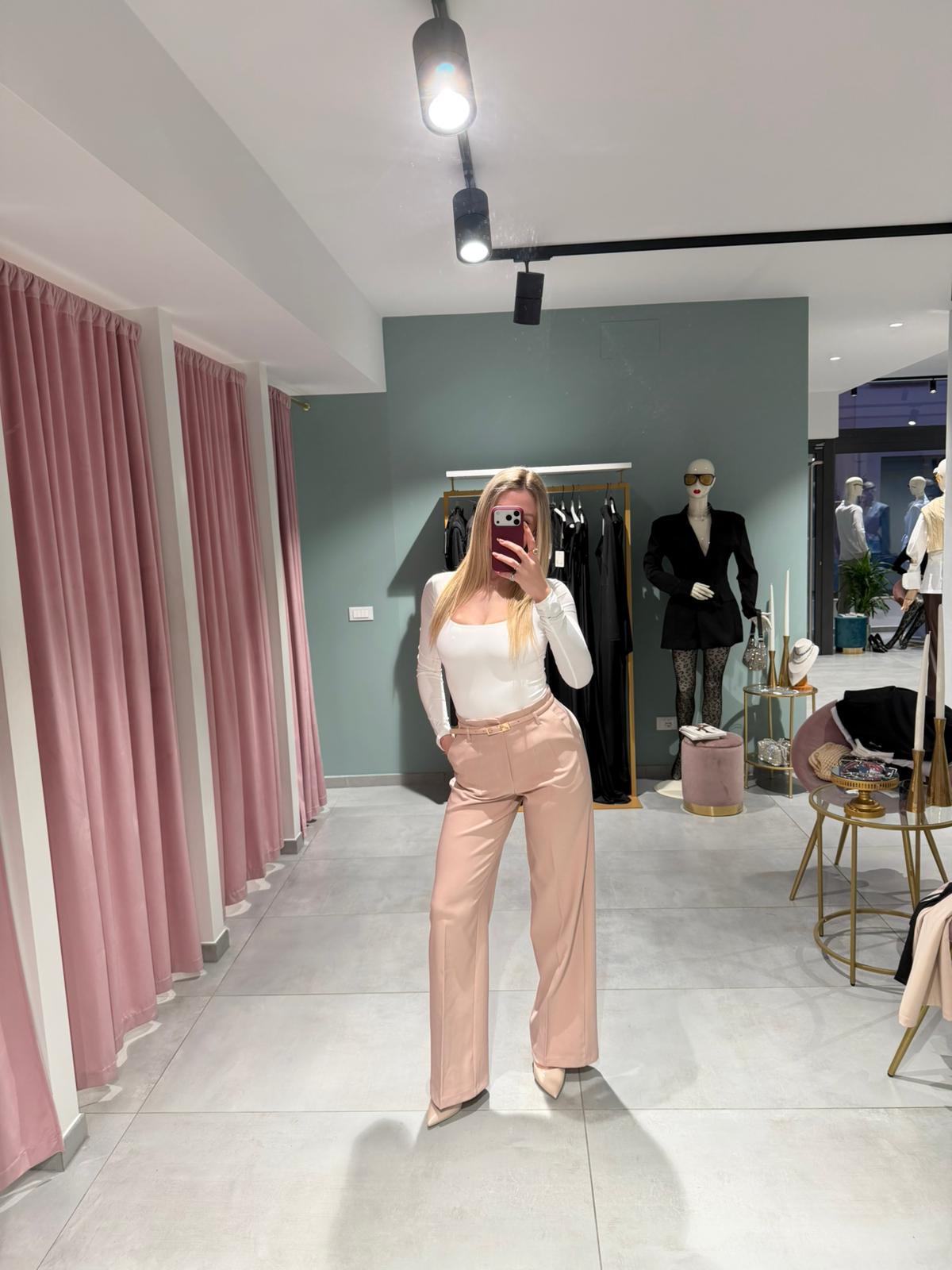pantalone palazzo con cintura