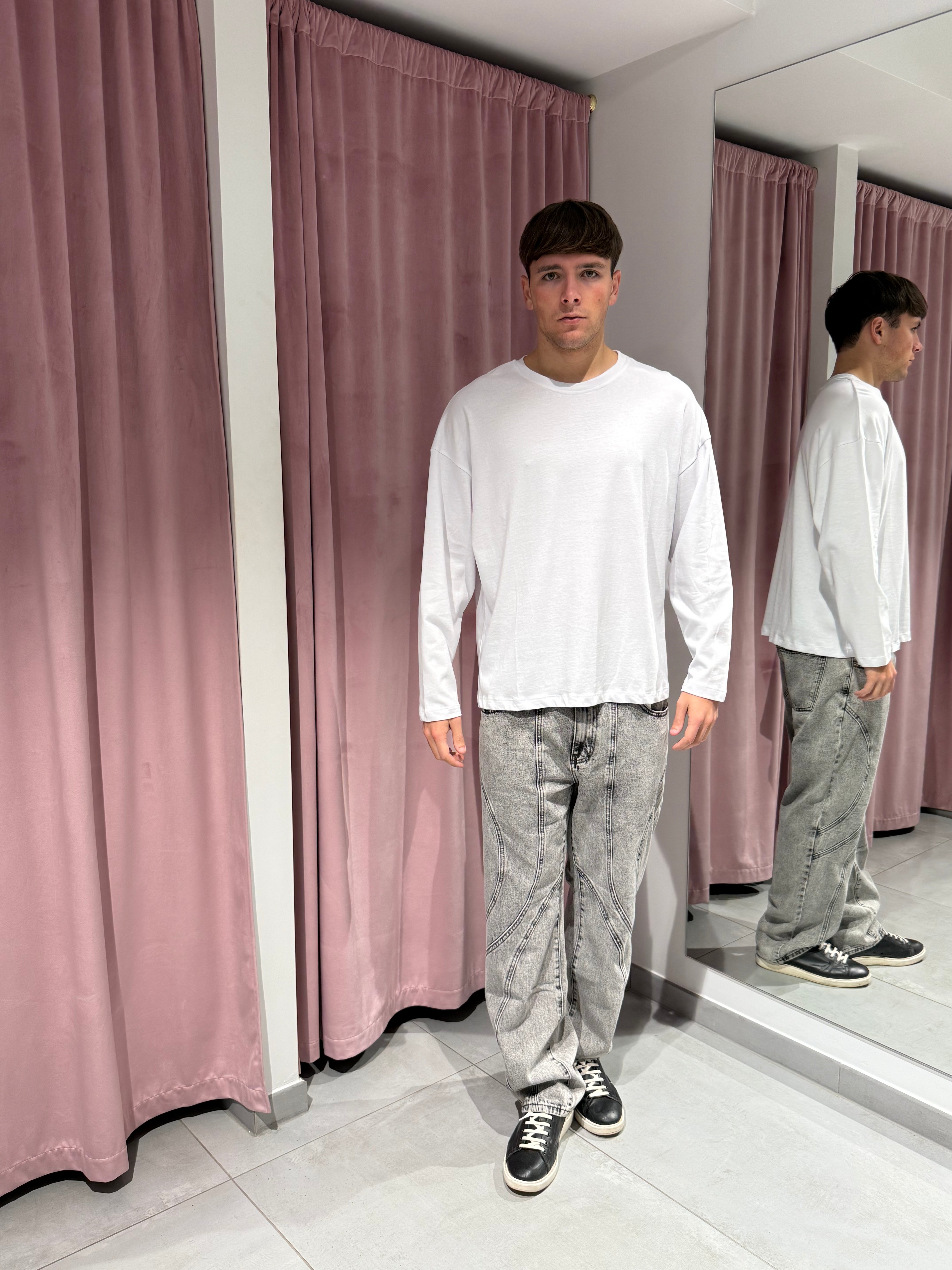 jeans baggy cuciture