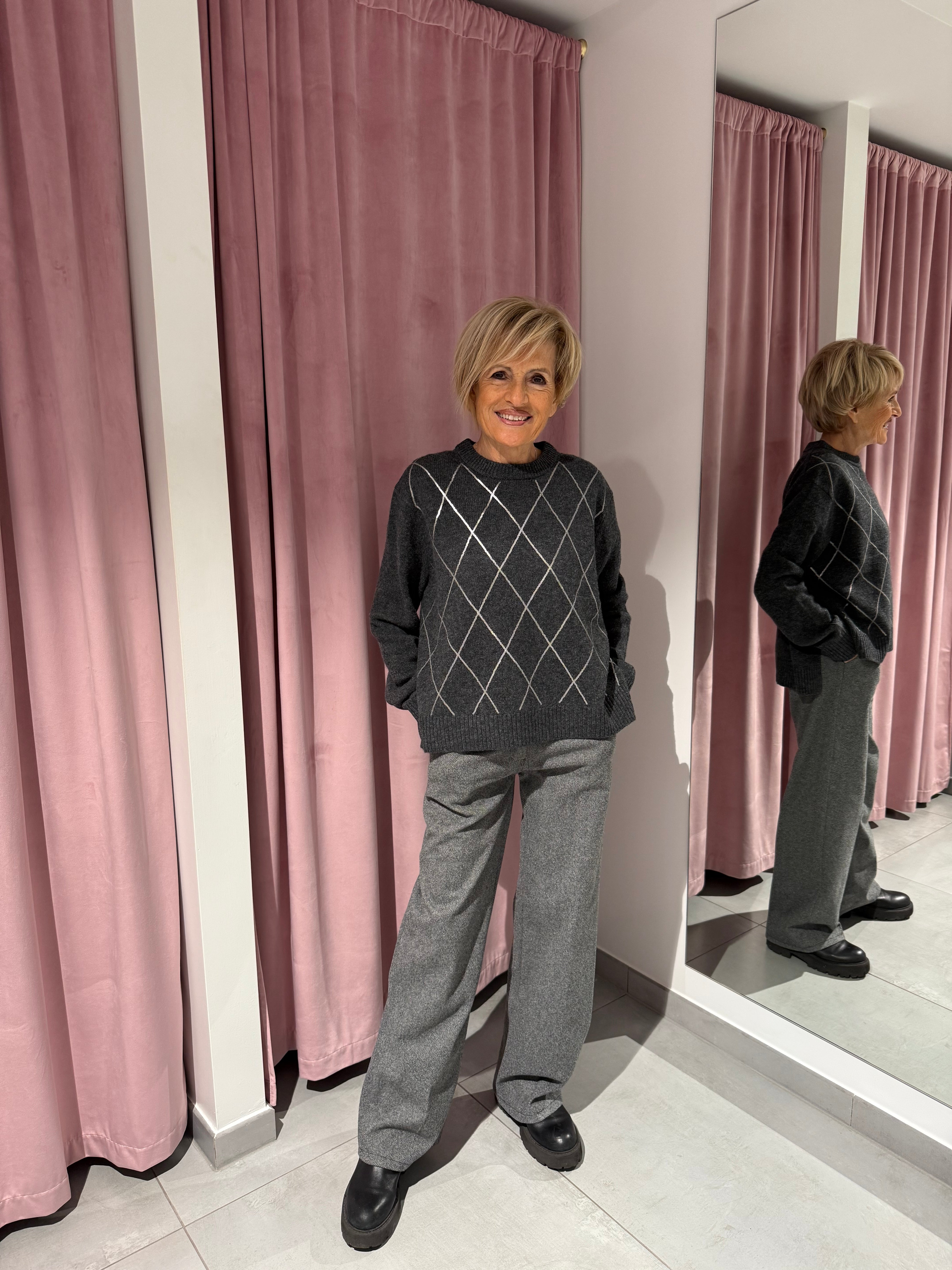 maglione rombi 100% lana