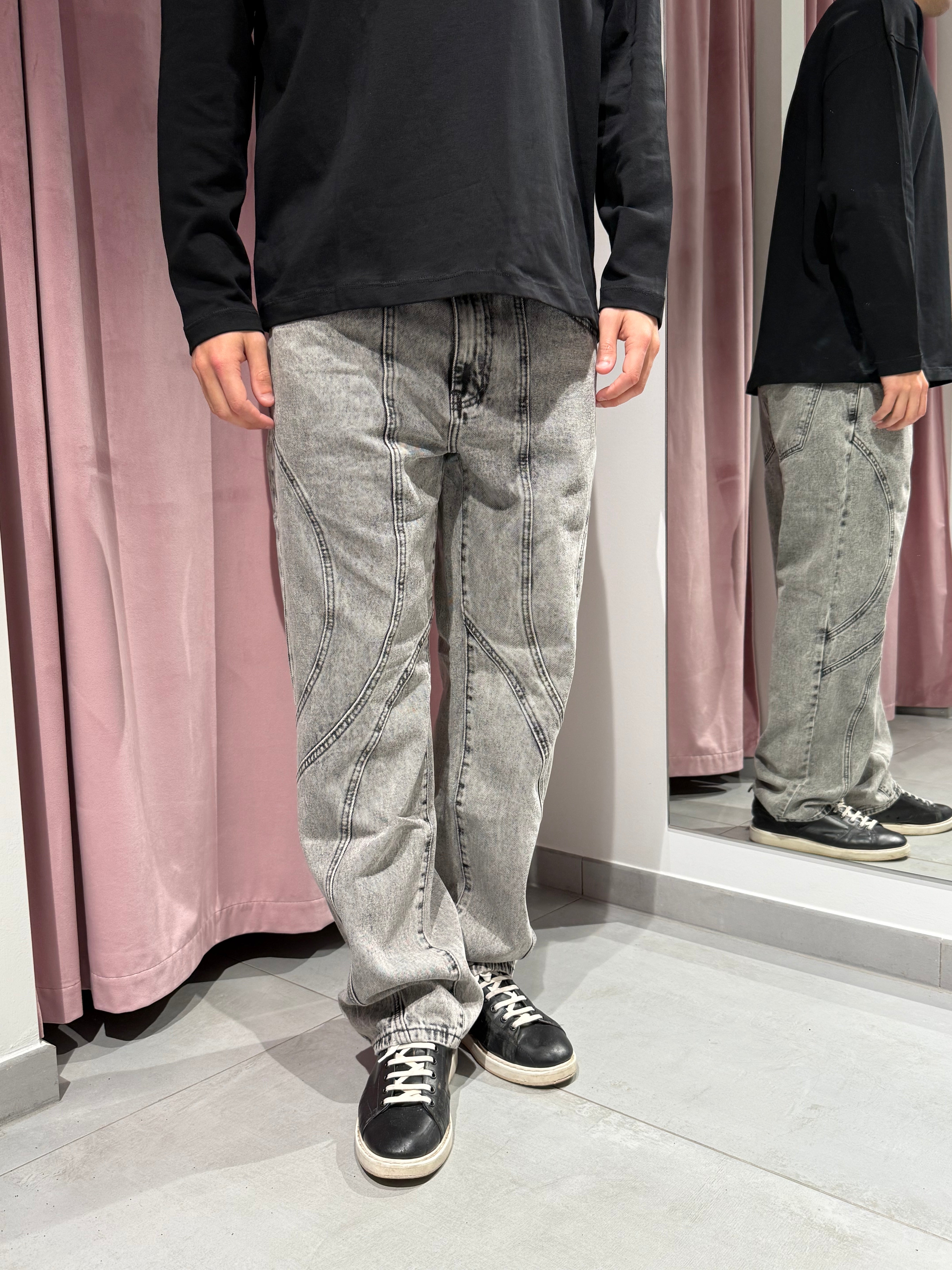 jeans baggy cuciture