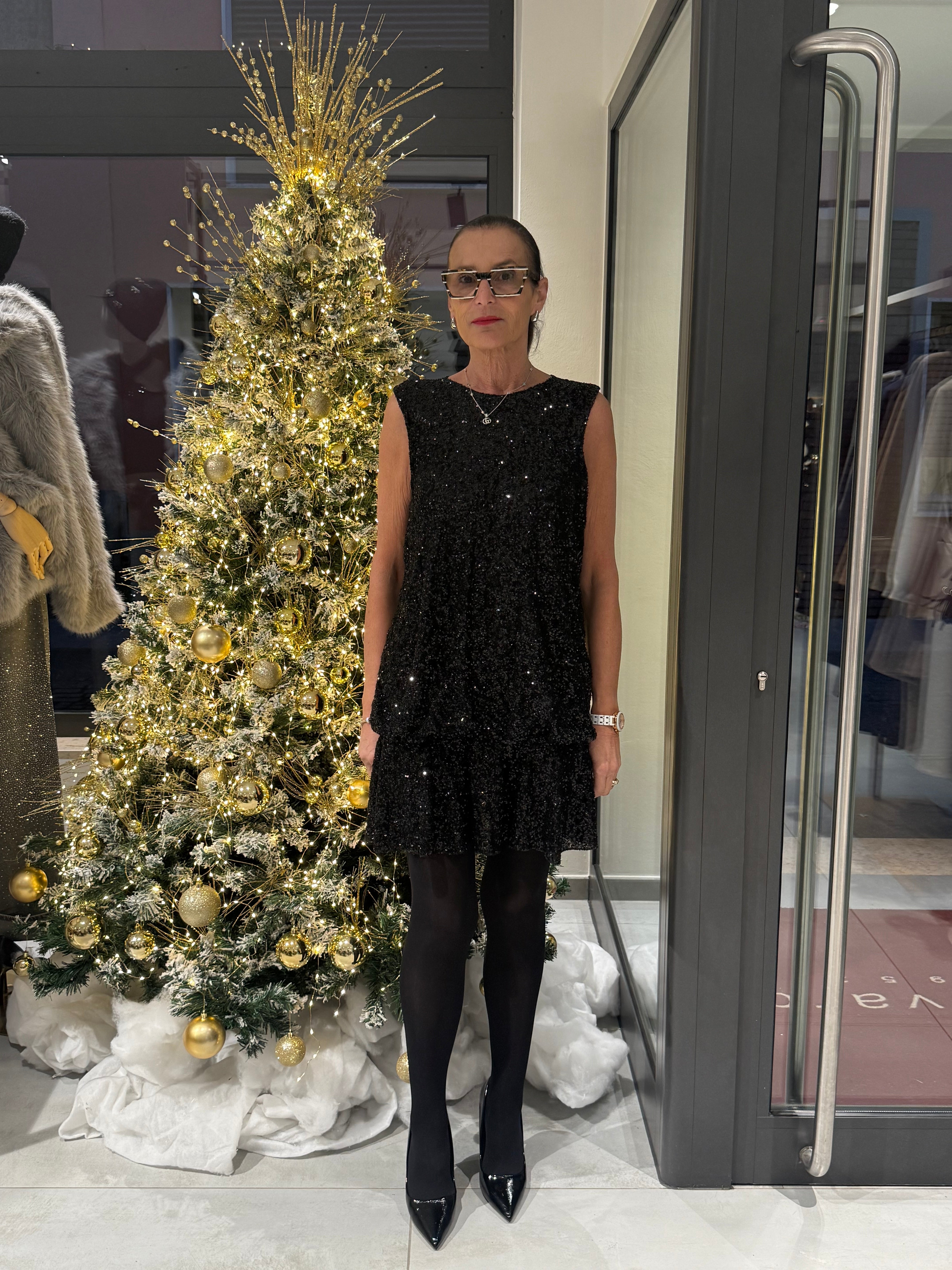 abito paillettes volant