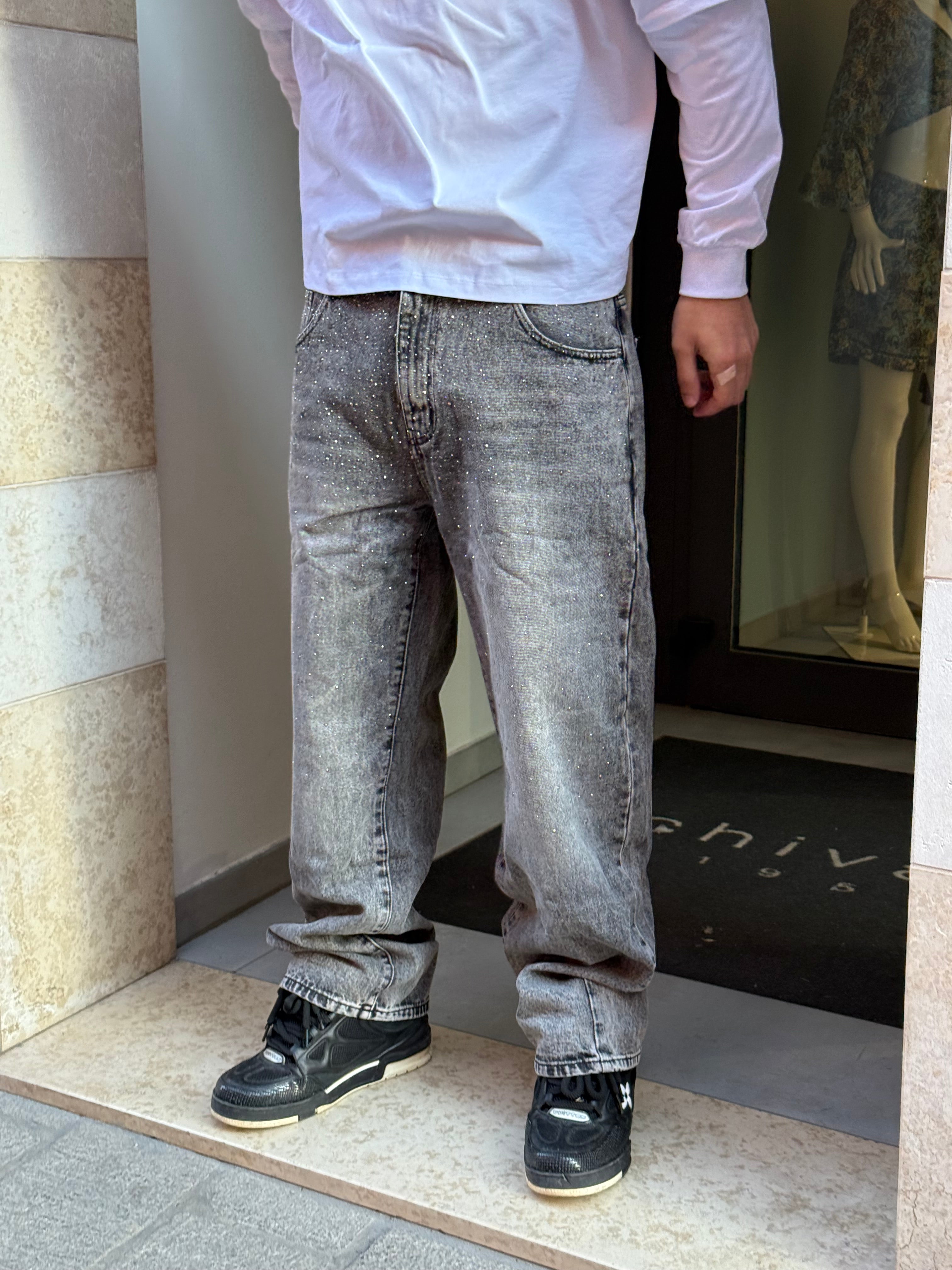 jeans diamantato
