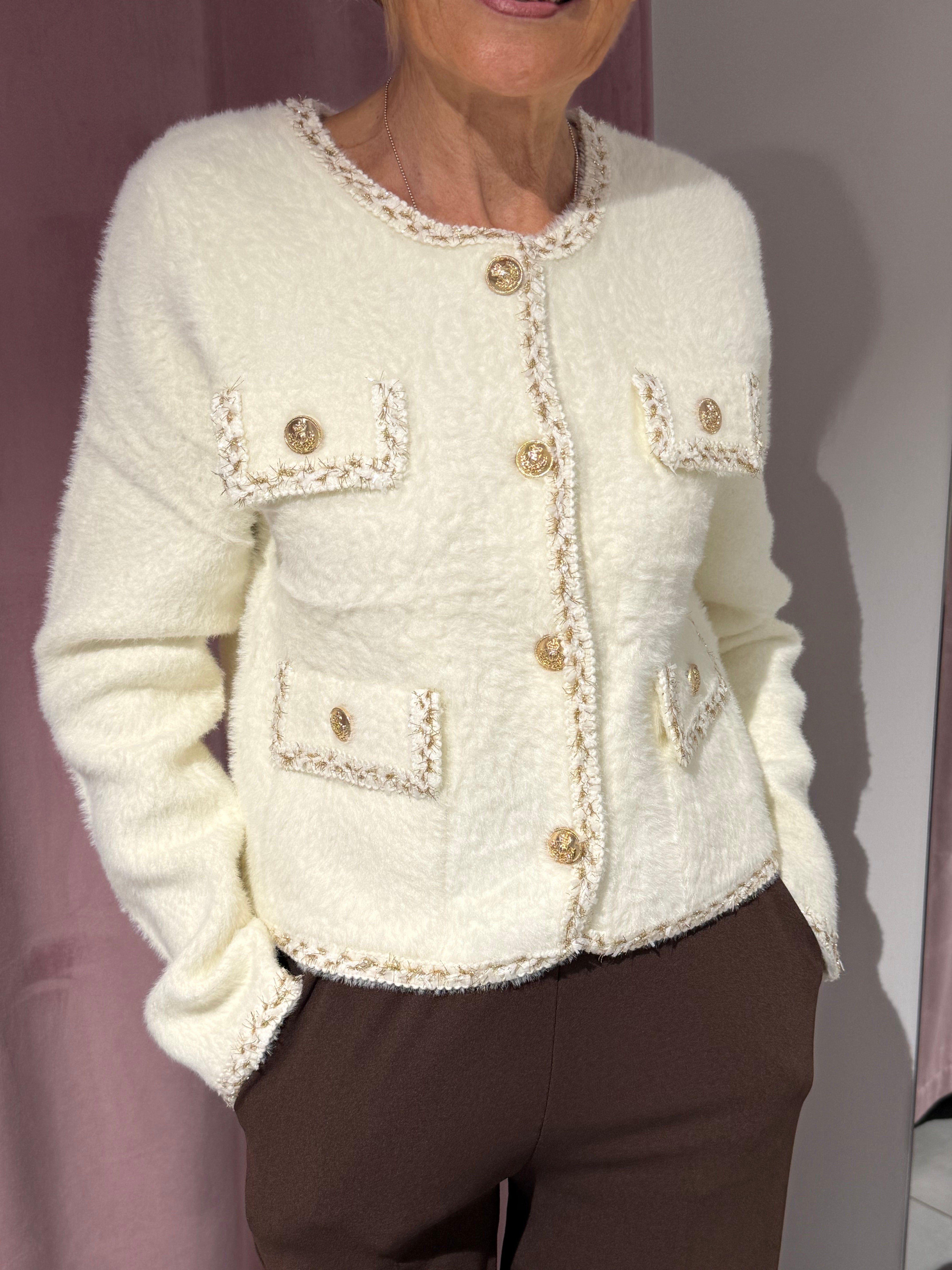 chanellino ecopelliccia panna