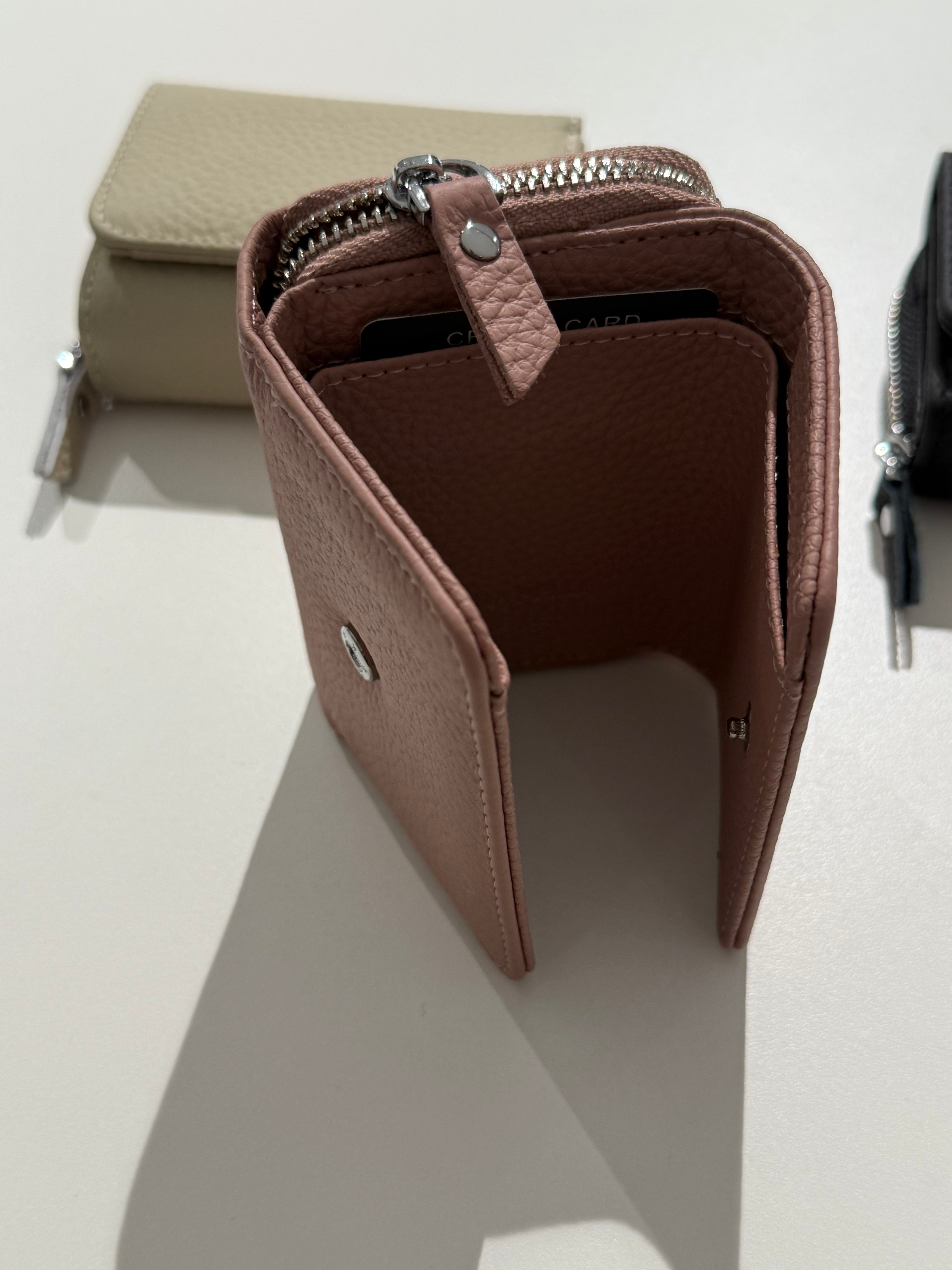 mini portafogli capiente vera pelle