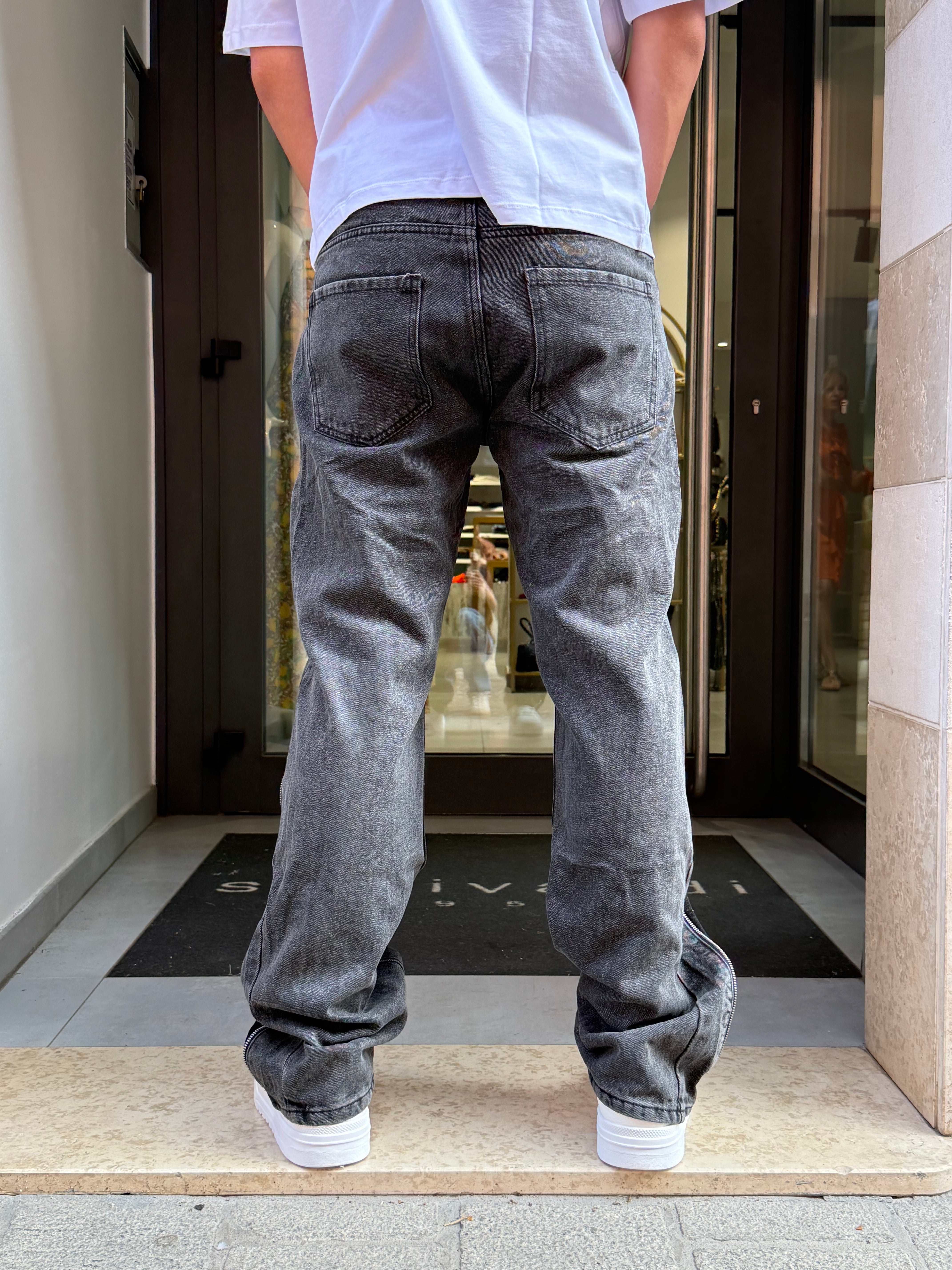 pantaloni zip diamond