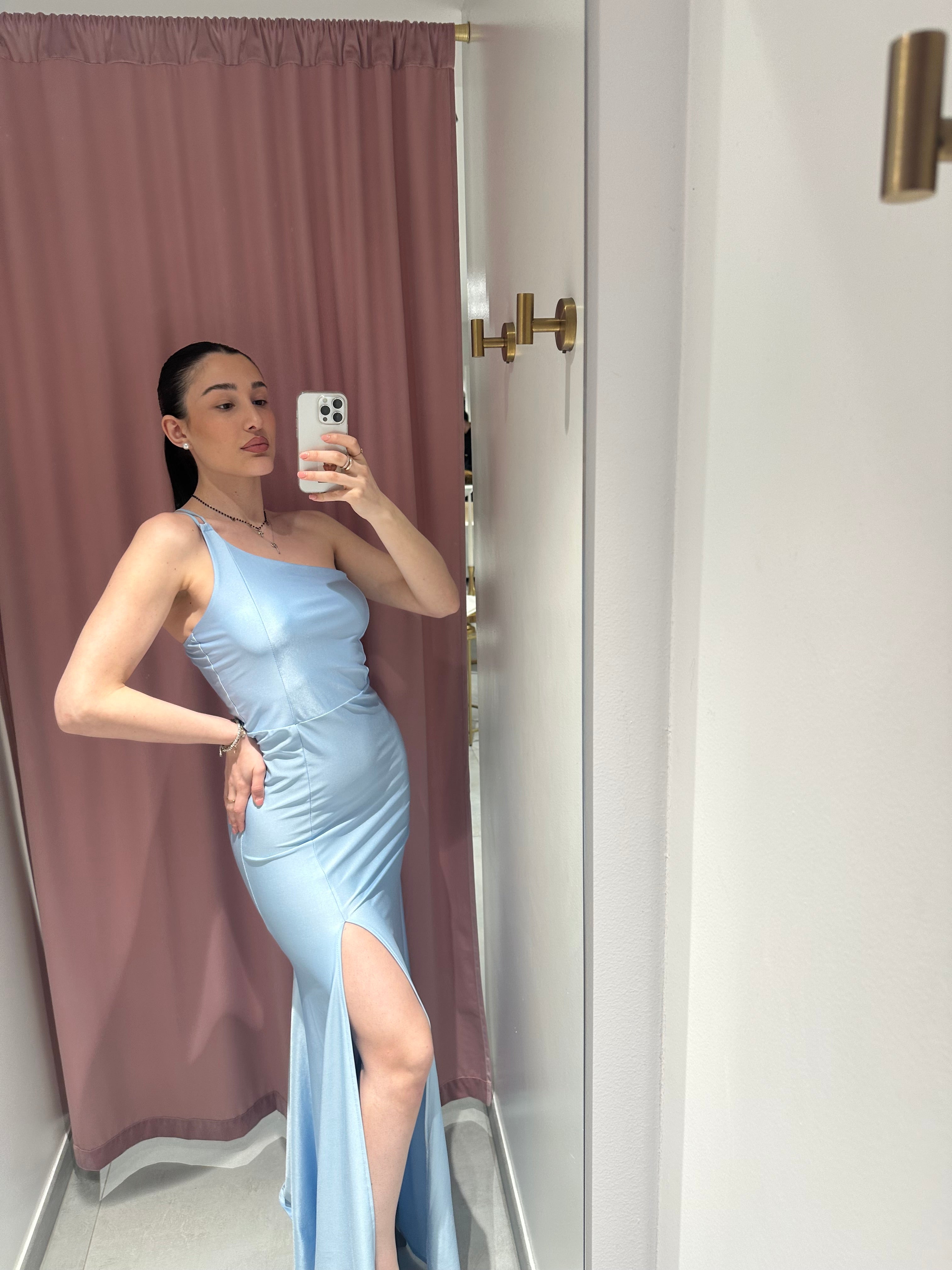 abito lungo monospalla