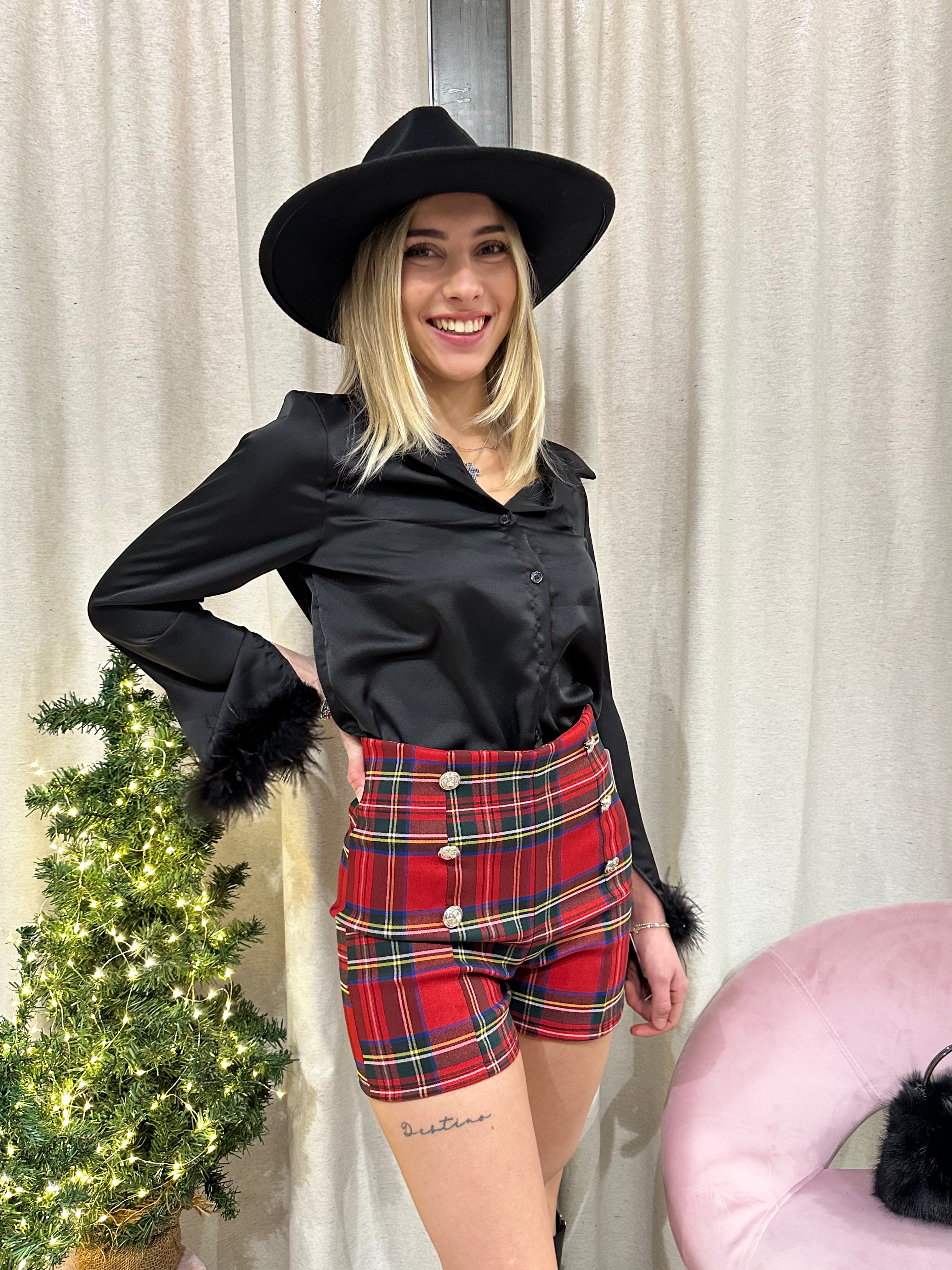 pantaloncino scozzese bottoni
