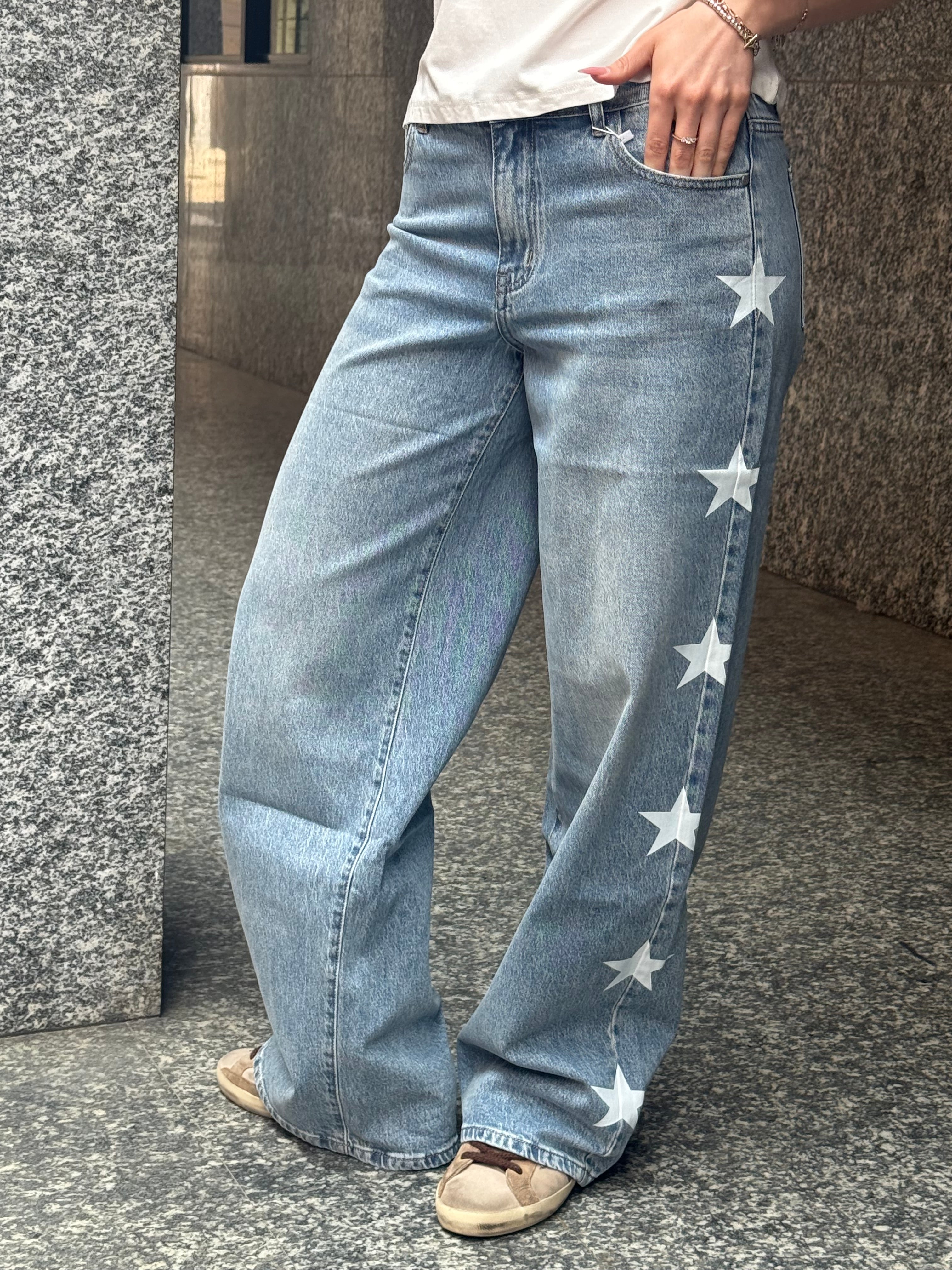 jeans stars white