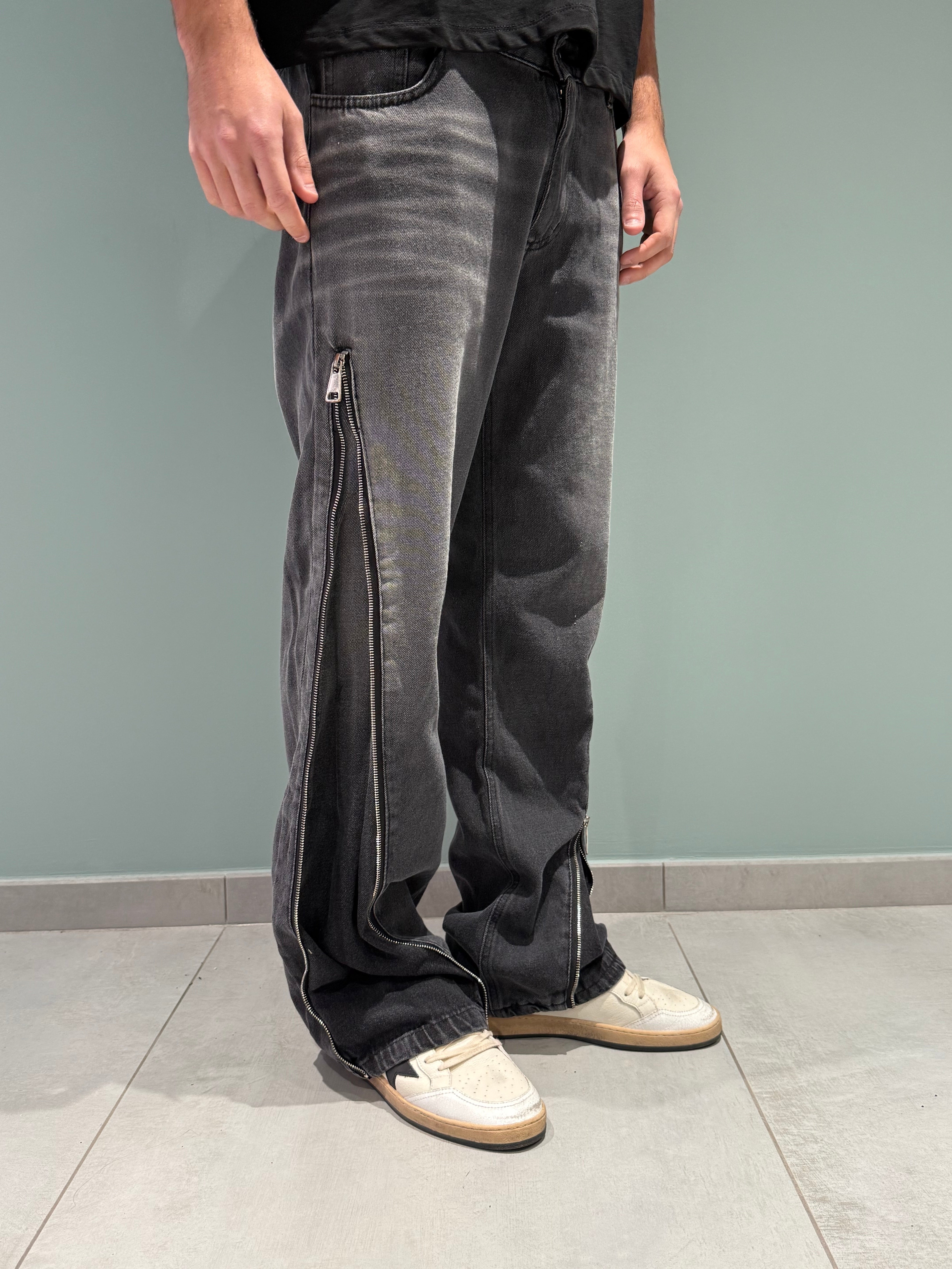 jeans zip sfum�