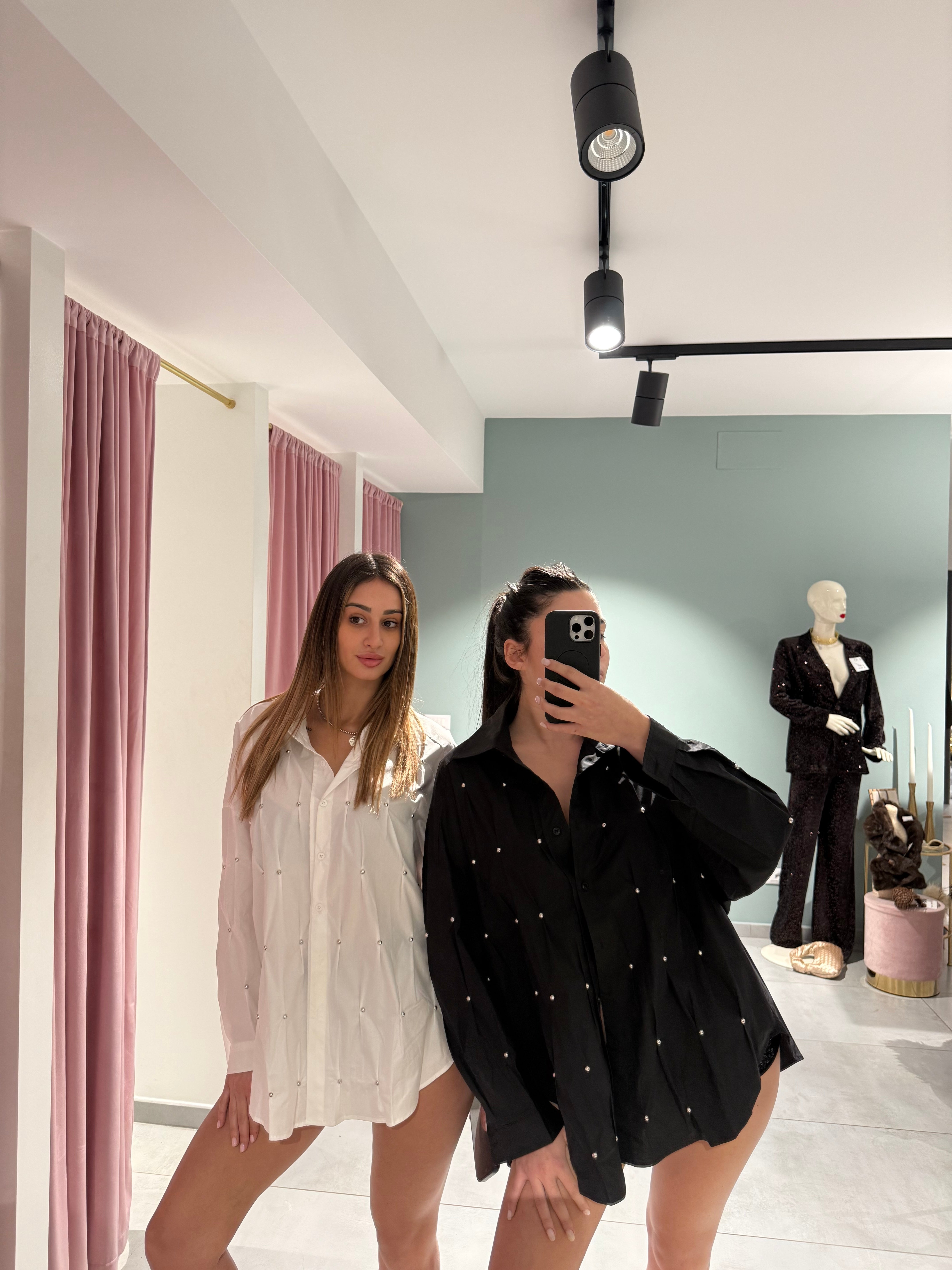 camicia over borchiata