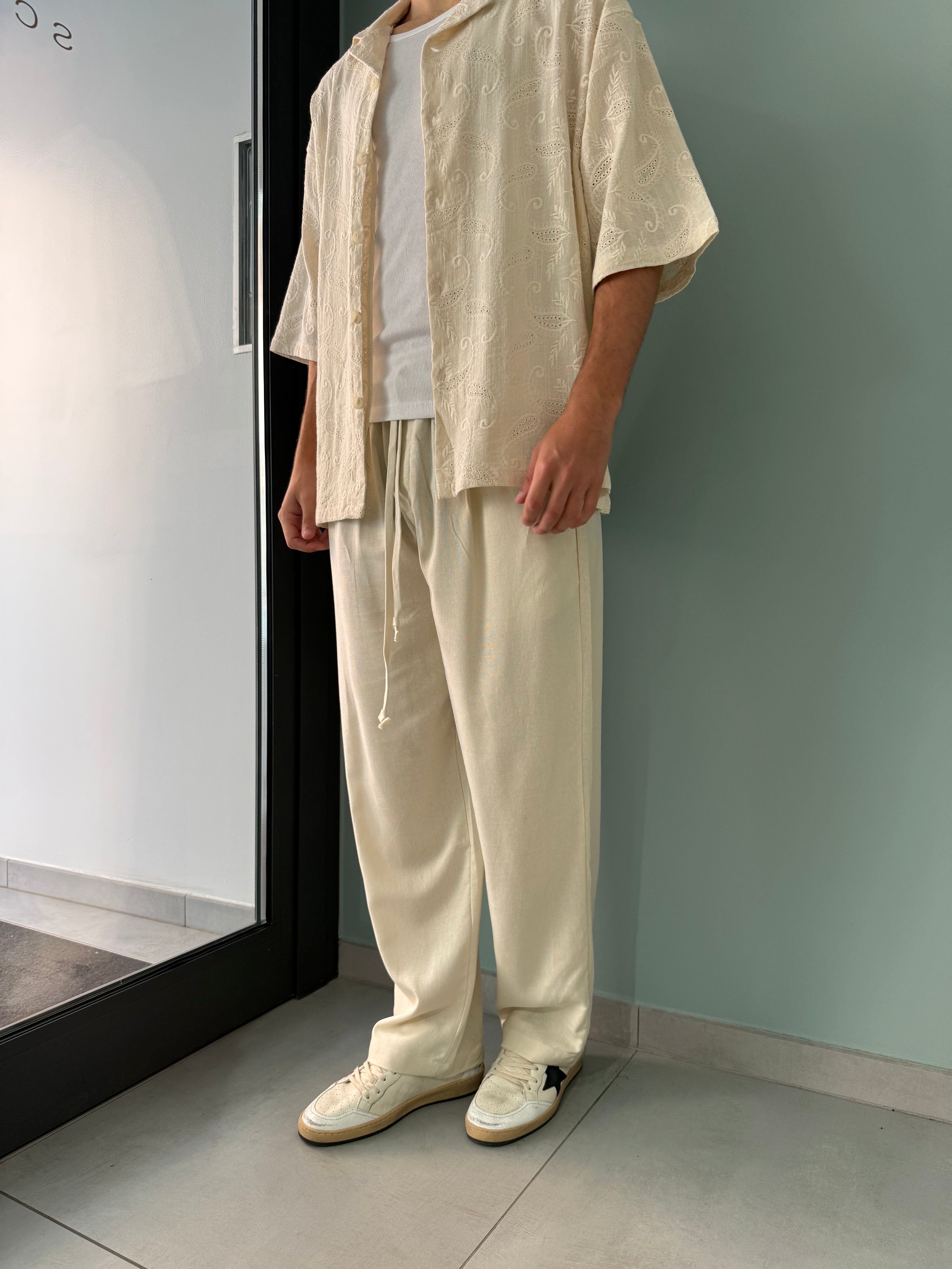 camicia in fantasia trafortata