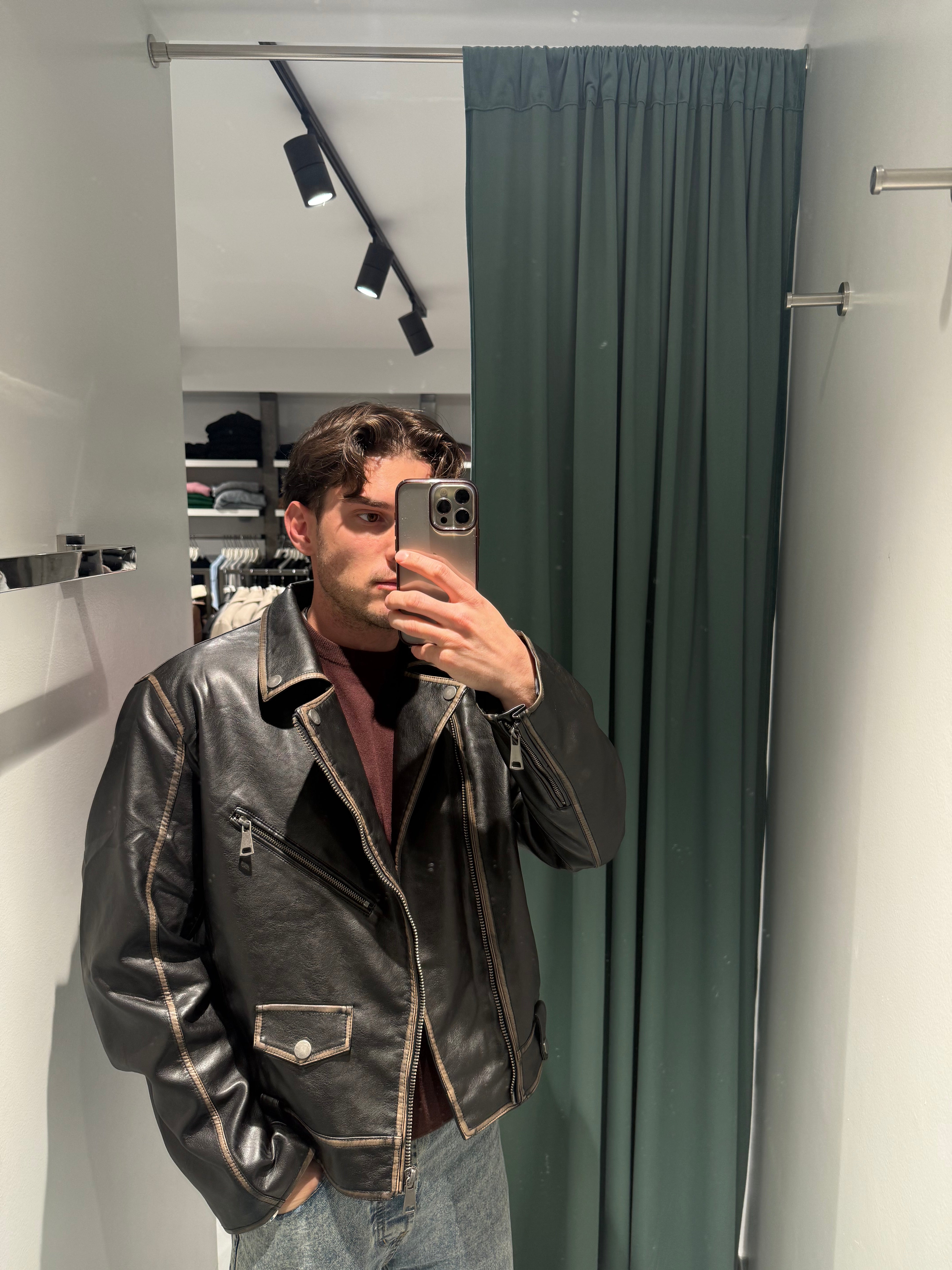 chiodo imbottito invecchiato ecopelle