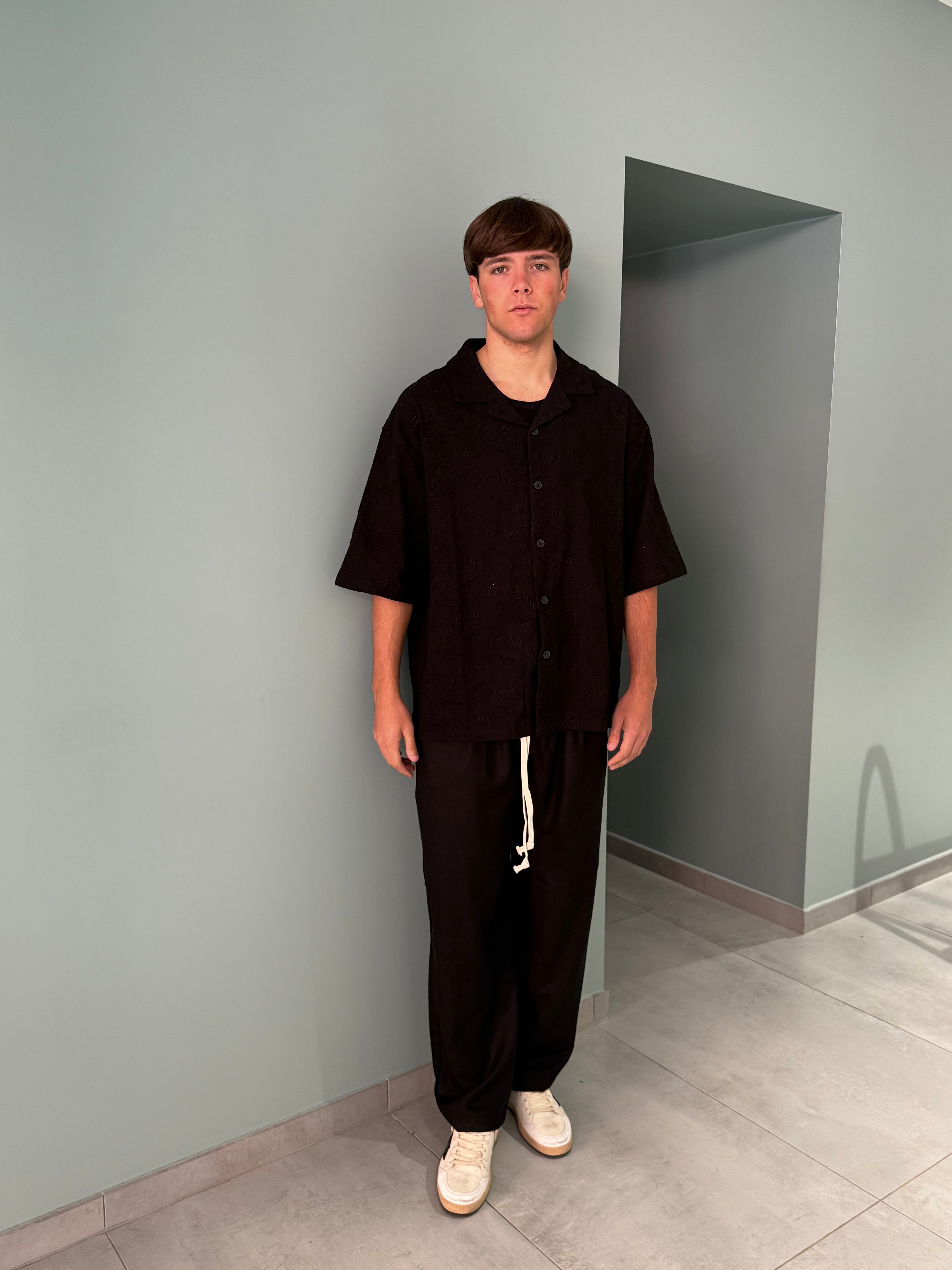 camicia in fantasia trafortata