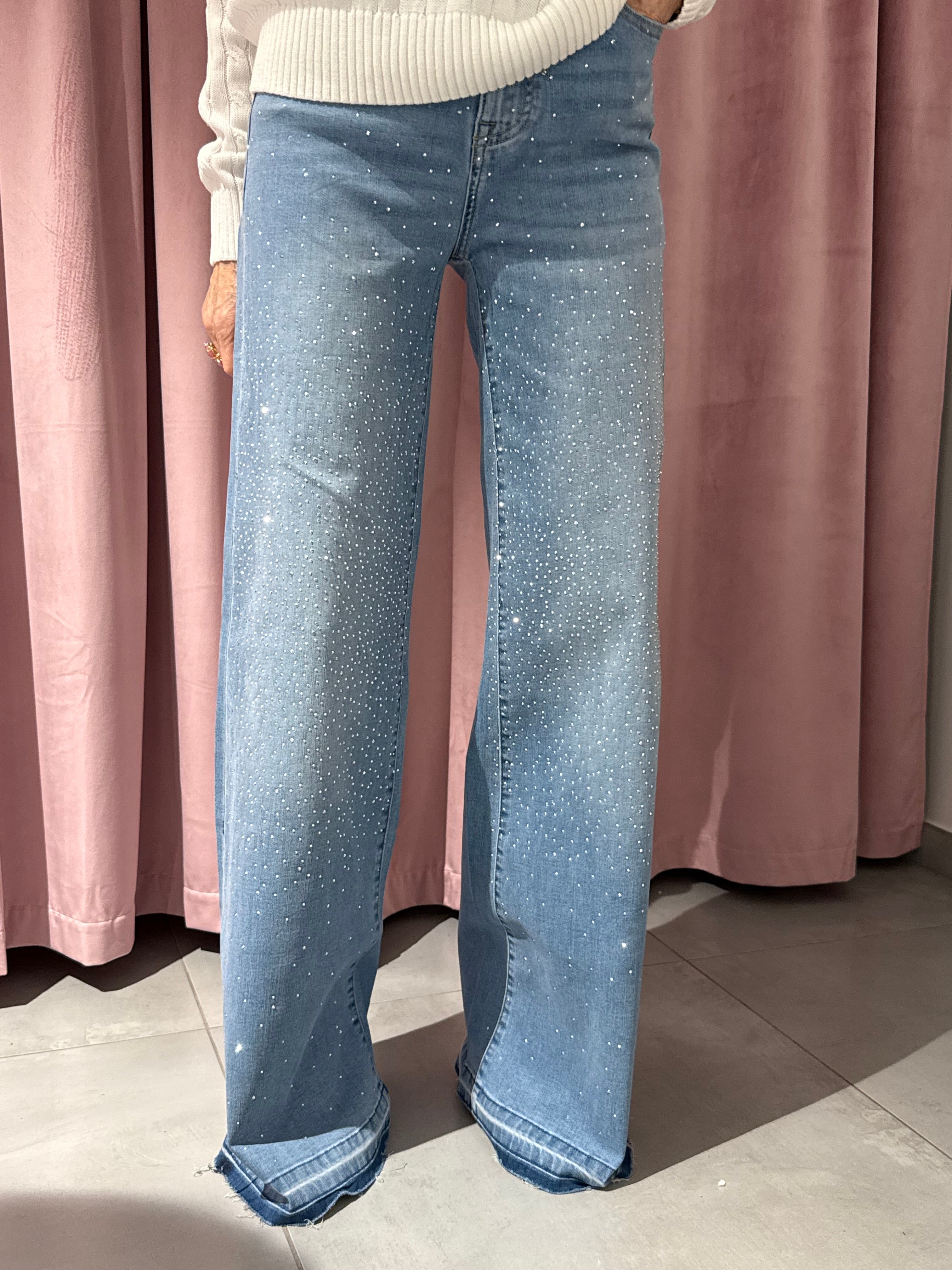 jeans brillantinato over