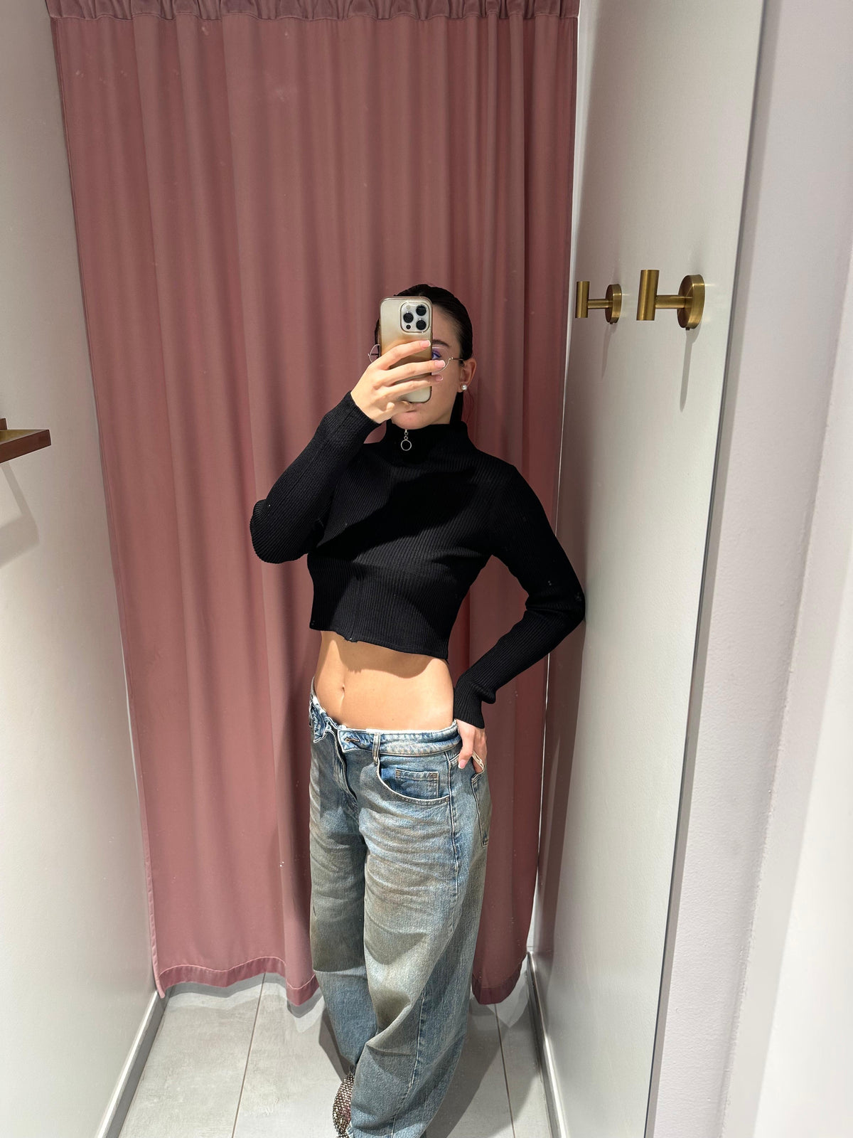 maglioncino crop zip