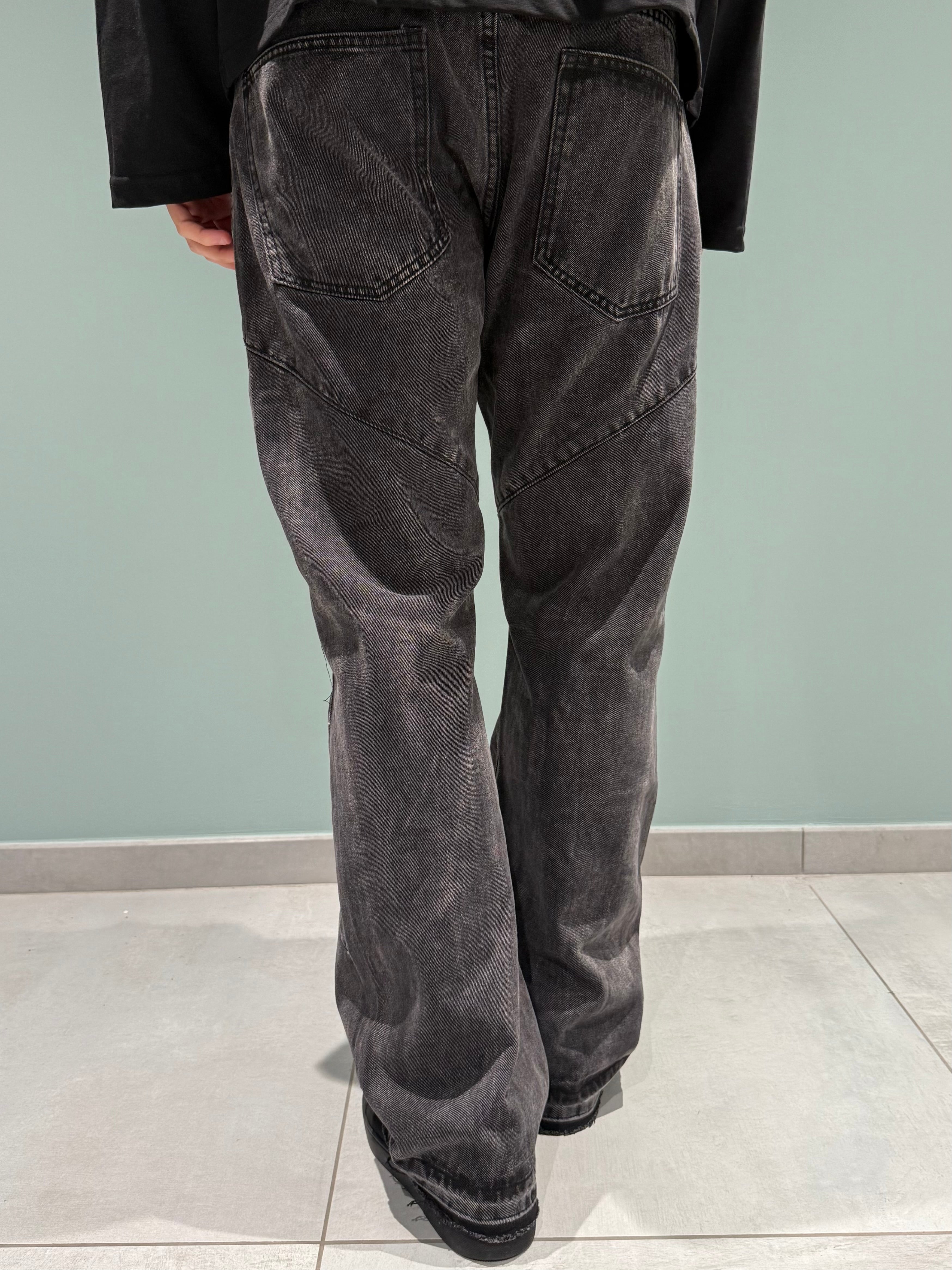 jeans flare cenere cuciture