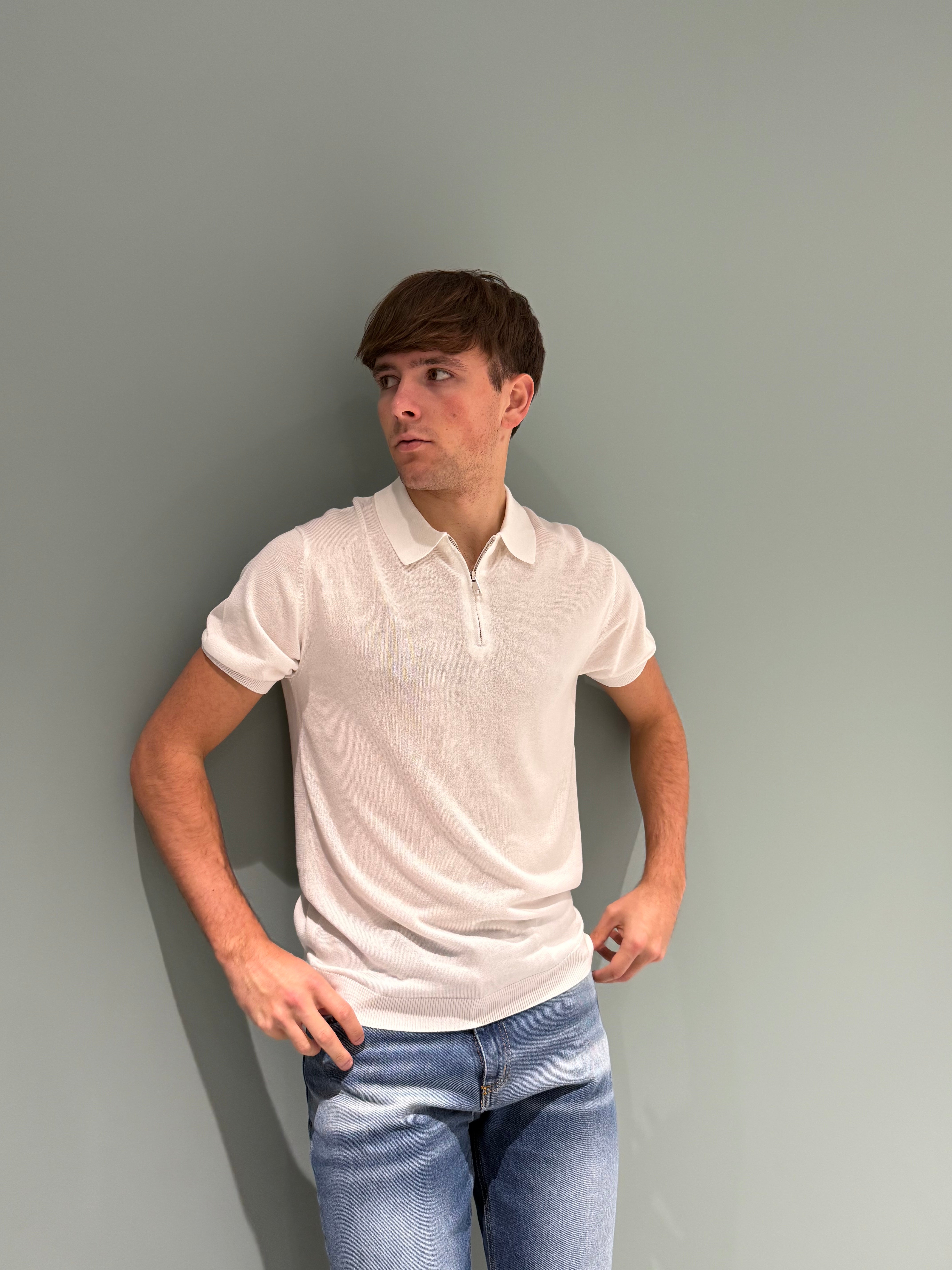 polo mezza manica zip