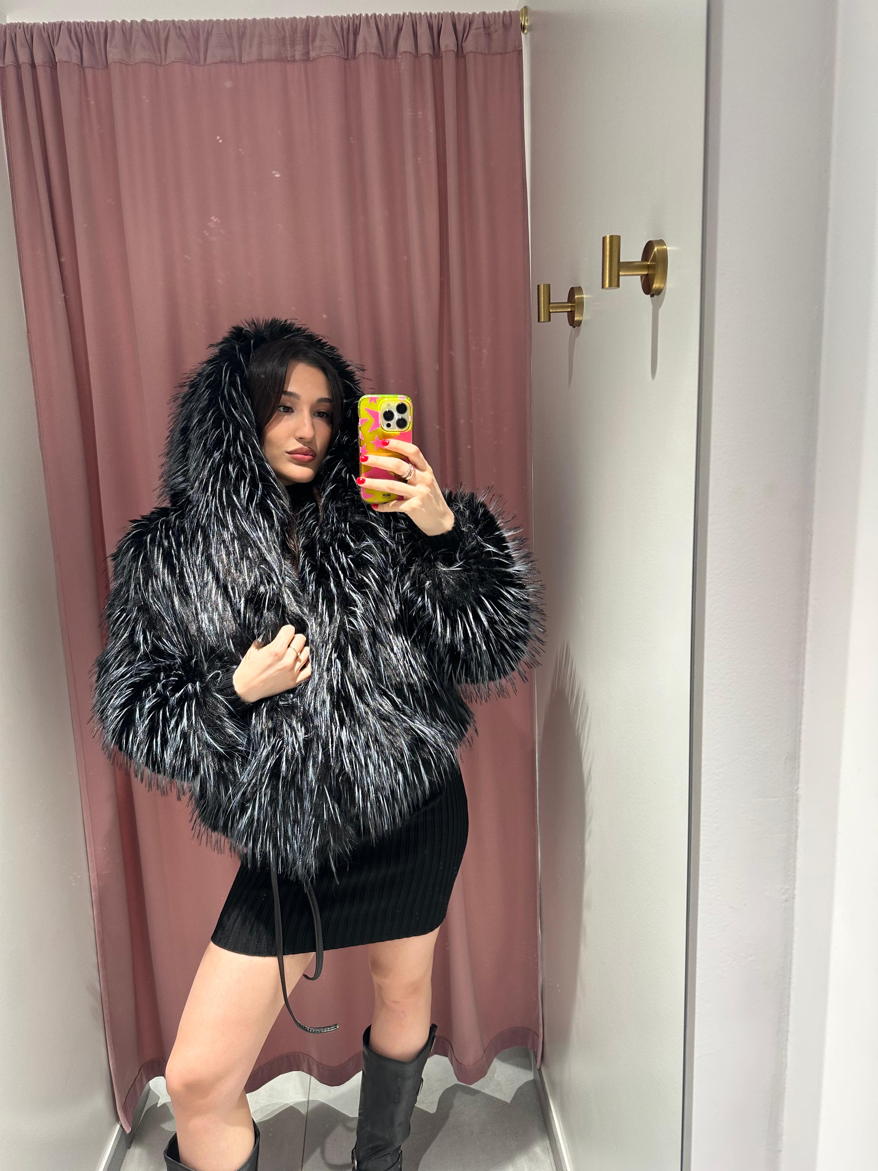 ecopelliccia bcolor cappuccio