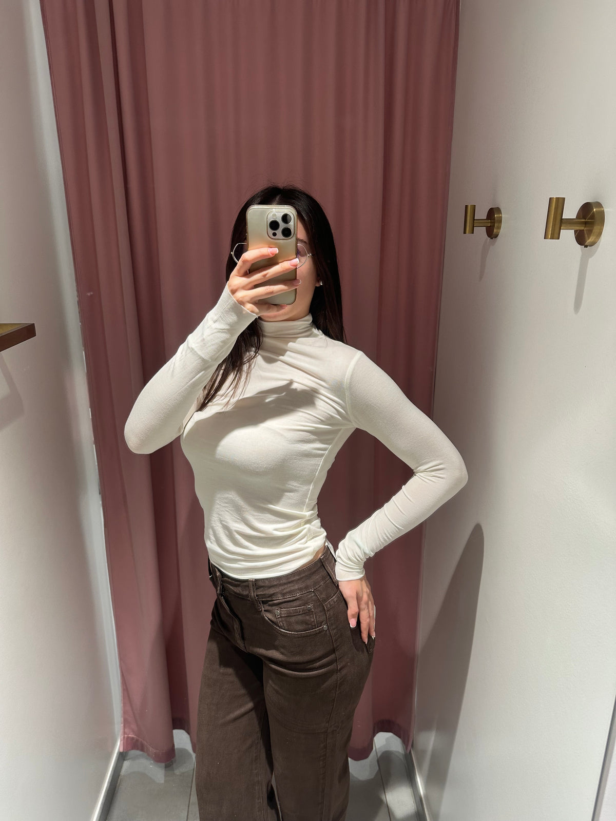 jeans palazzo marrone
