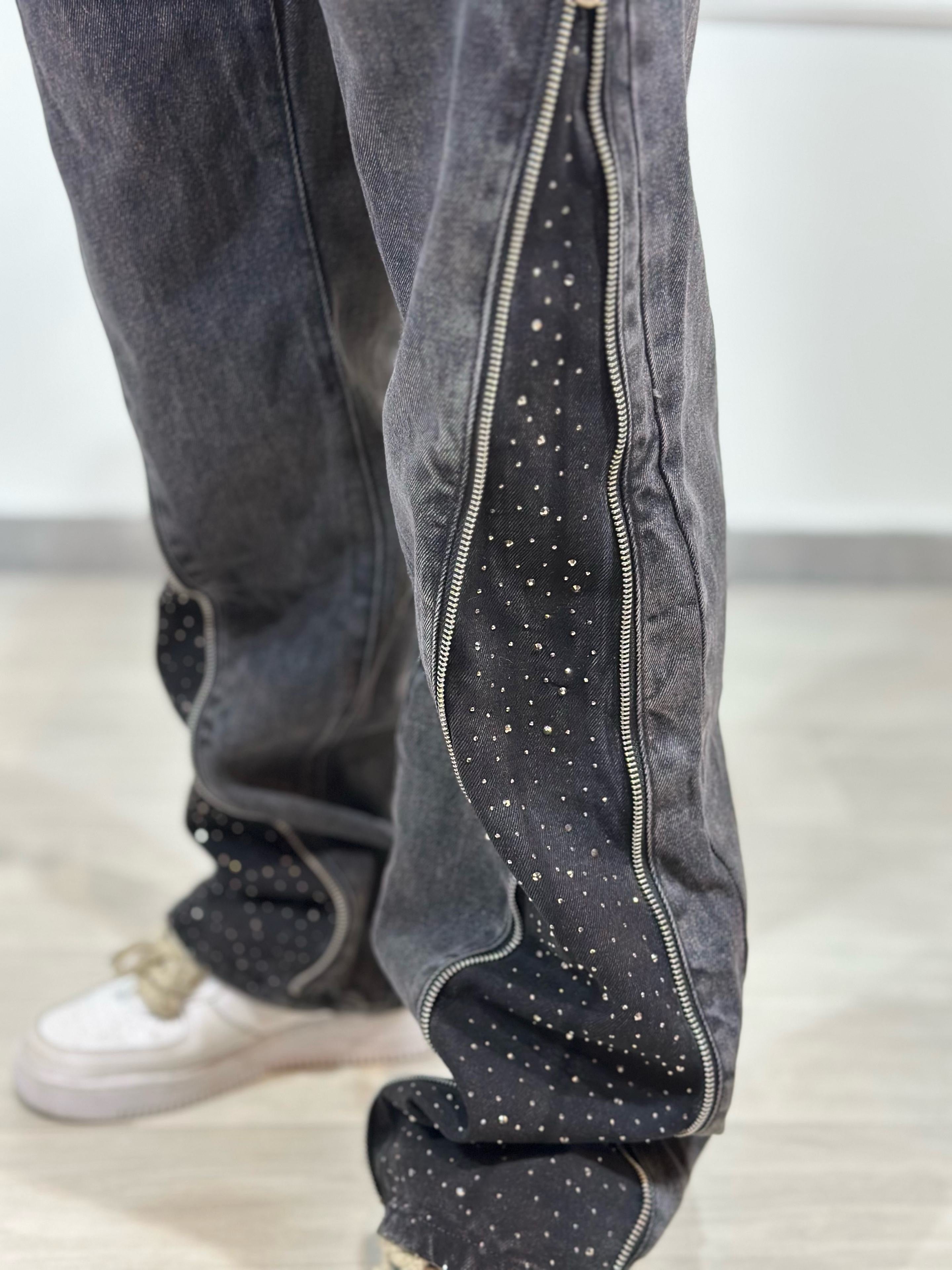 pantaloni zip diamond light
