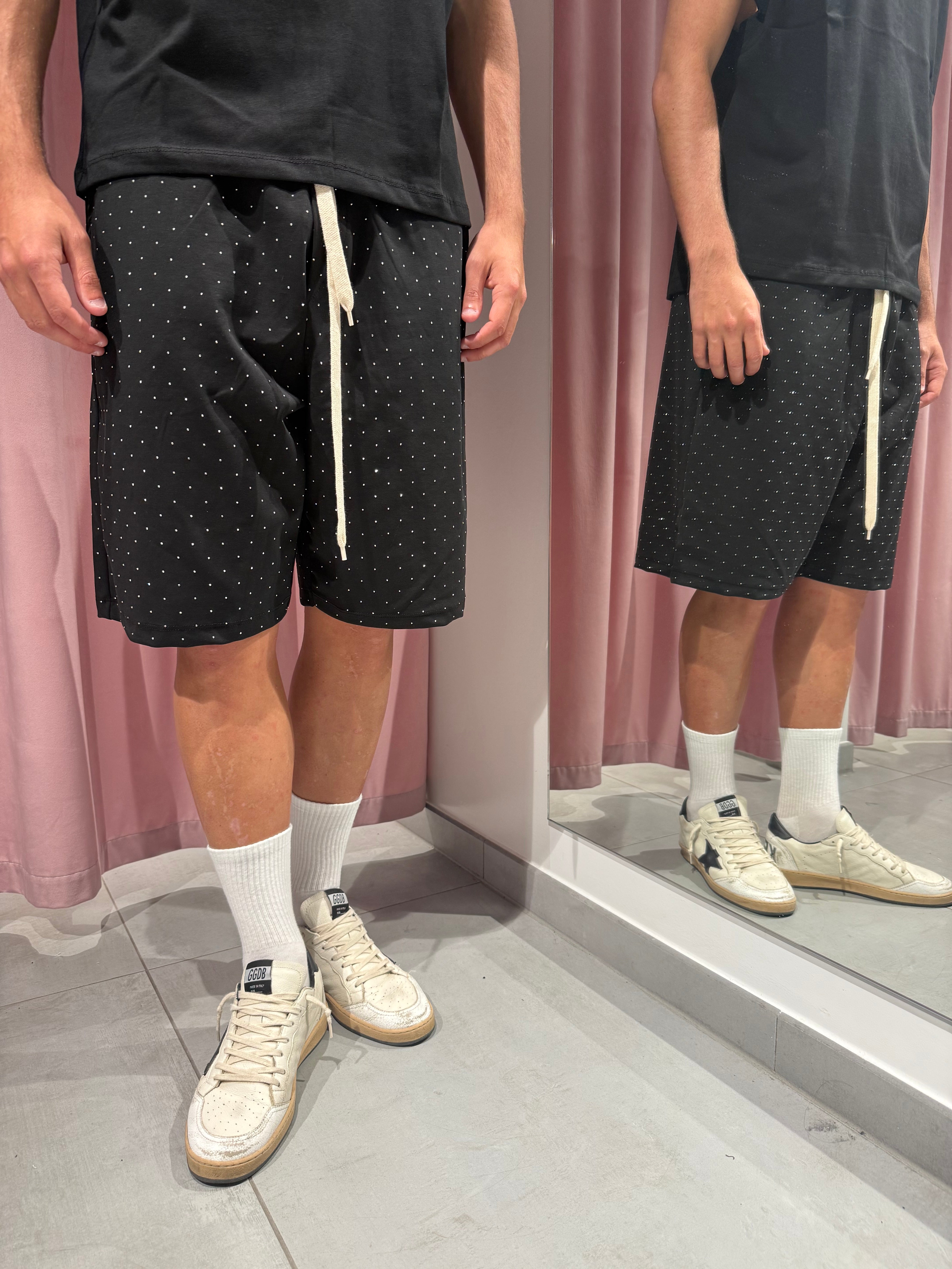 pantaloncini full strass