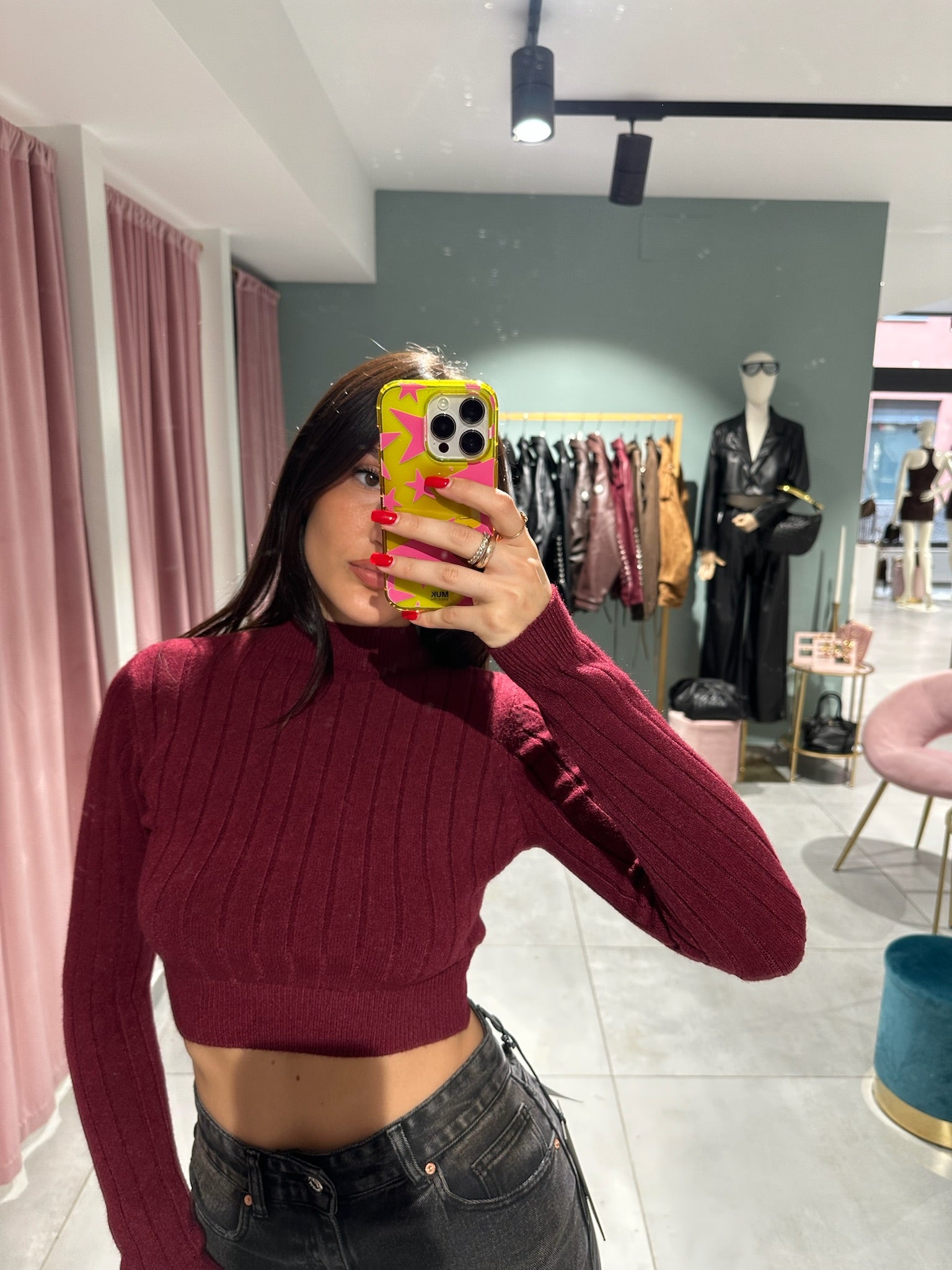 maglioncino costine cropped