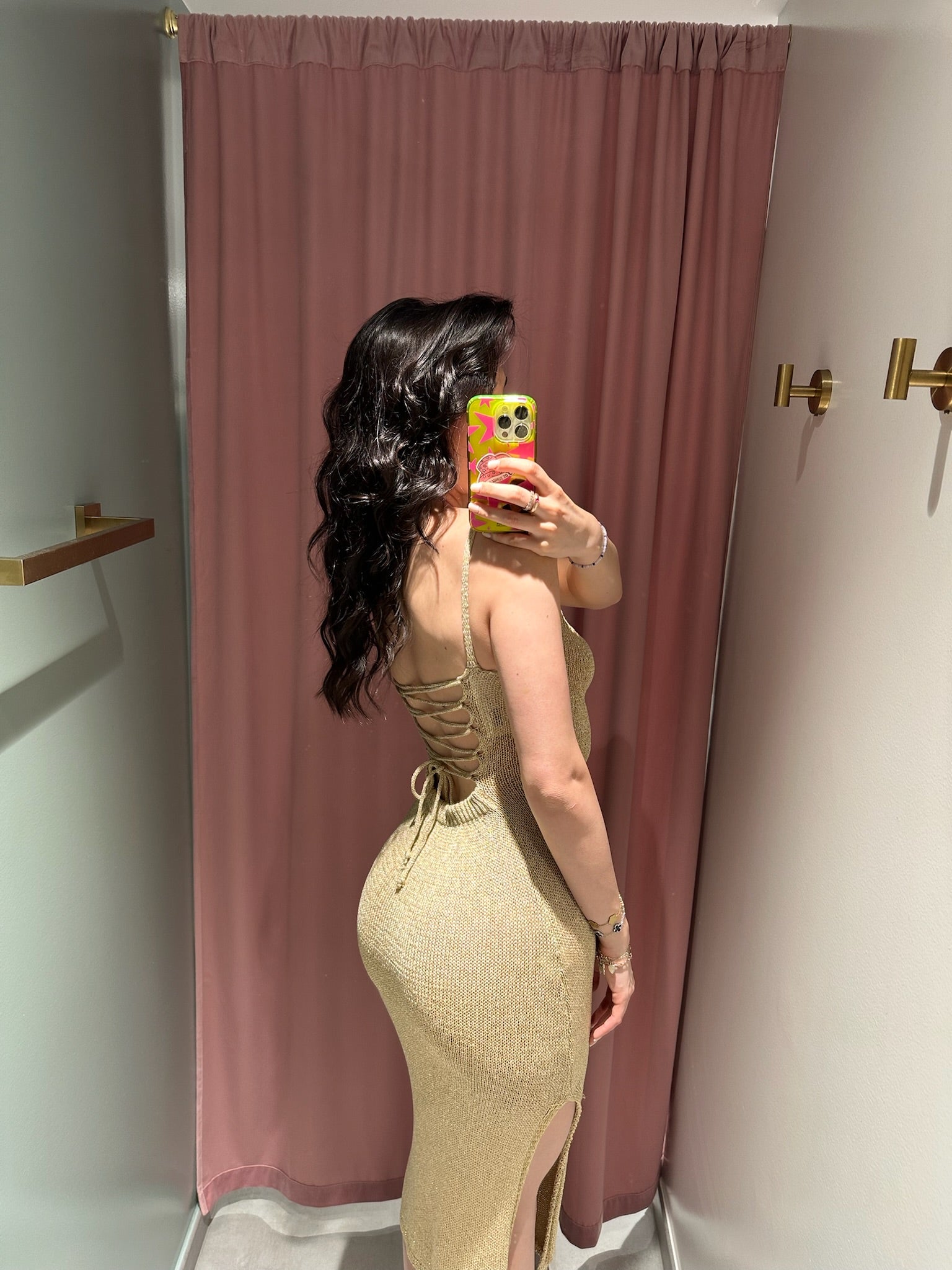 abito lungo gold