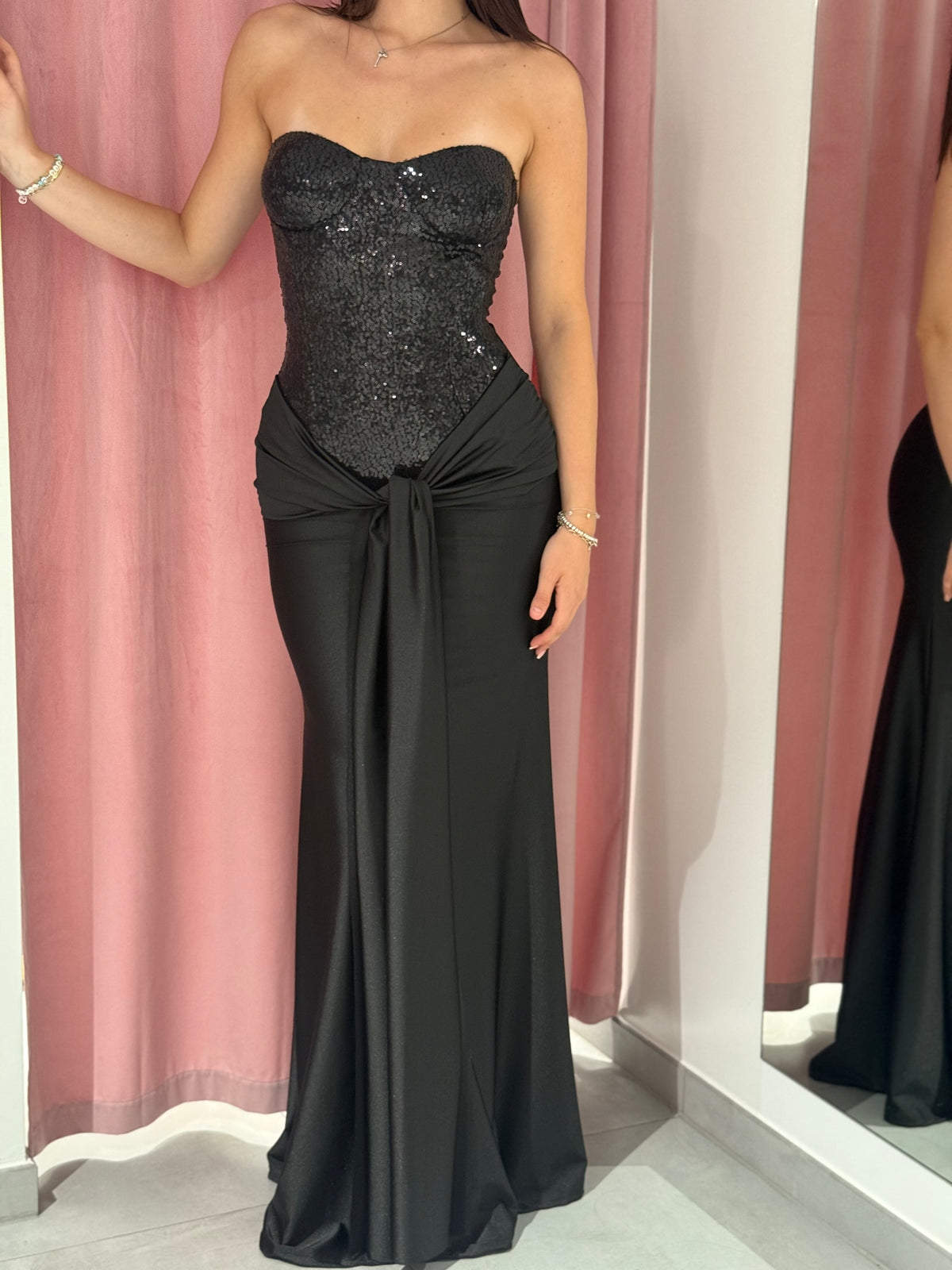 abito elegante paillettes