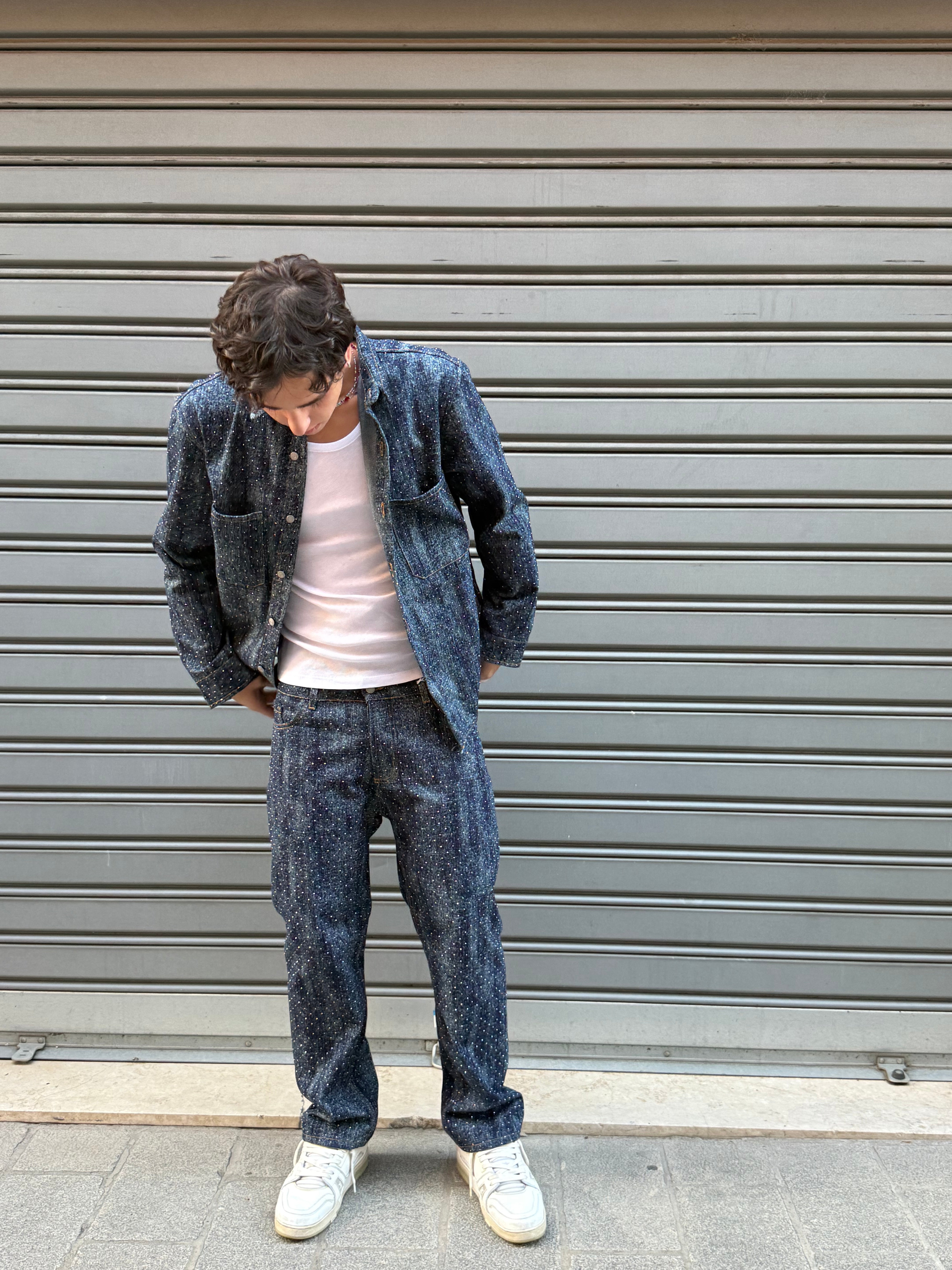 coordinato jeans strass