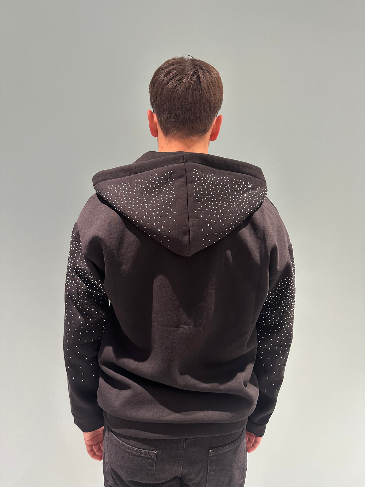 felpa zip brillantini