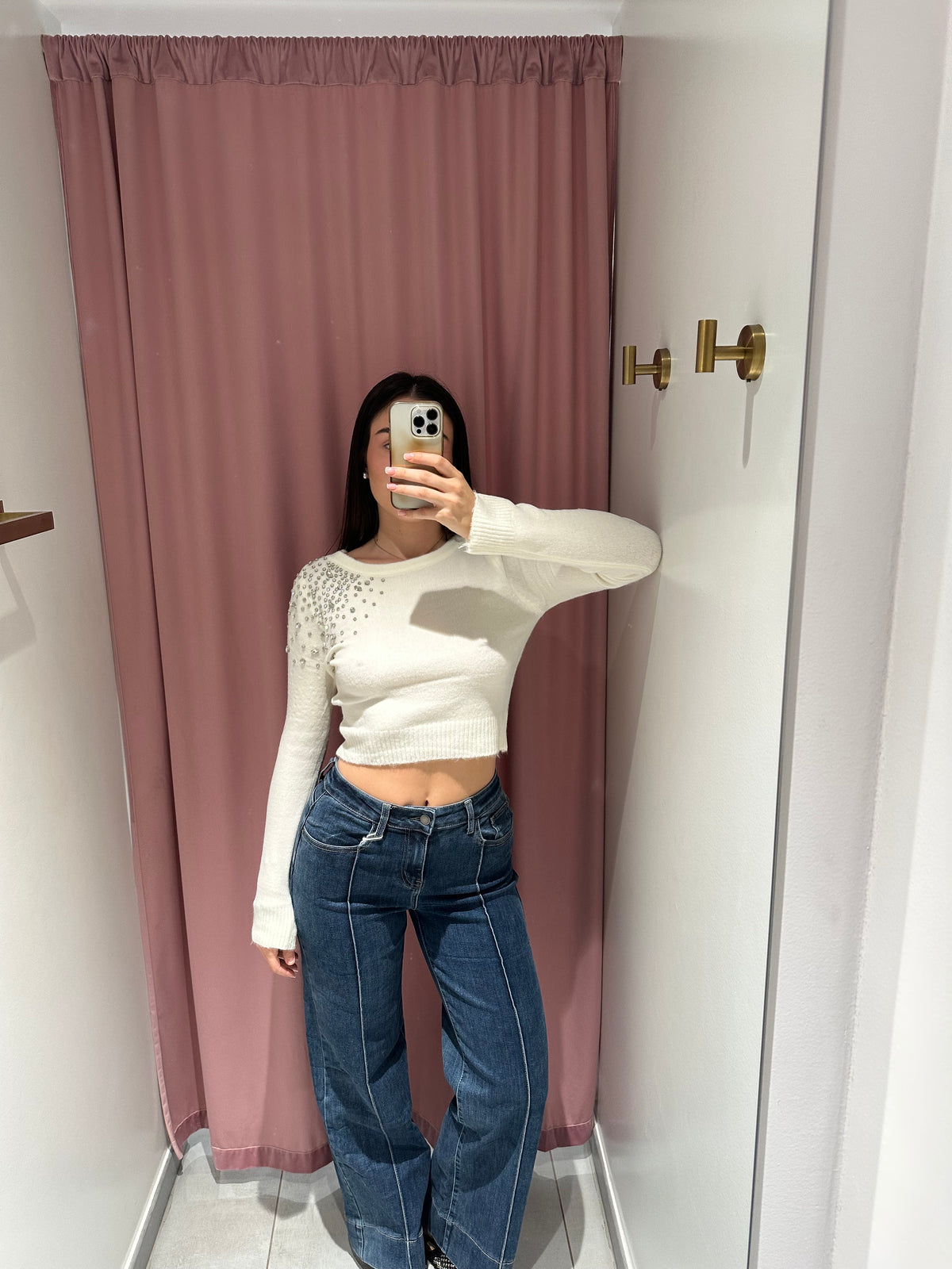 jeans palazzo cuciture